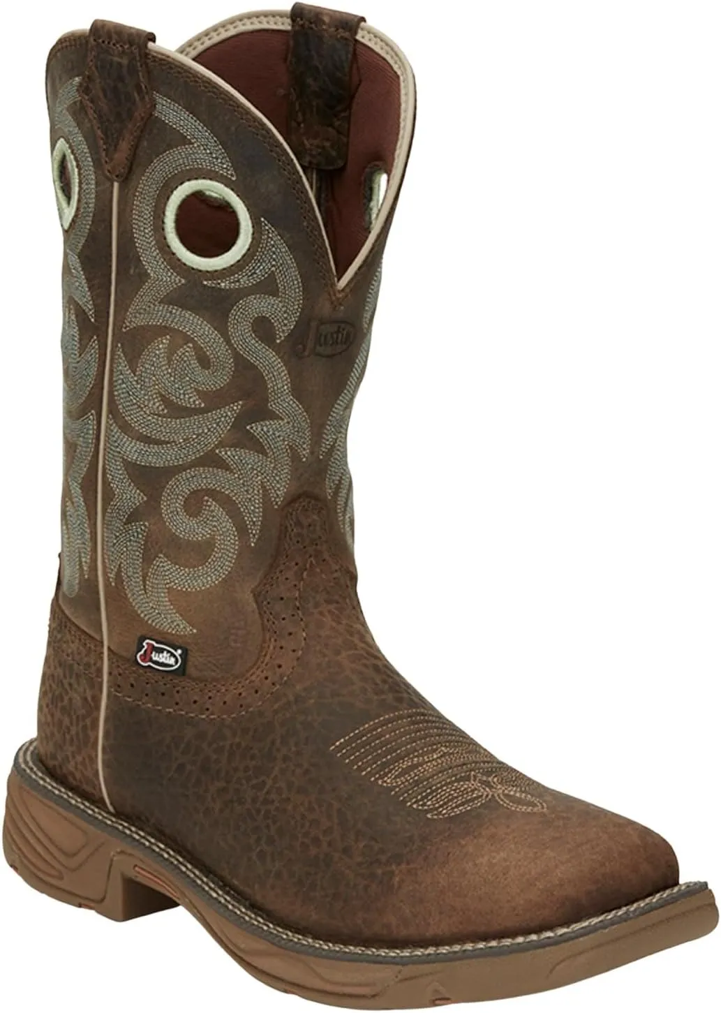 Justin Men's Rush 11" Western Work Boots Wide Square Toe
