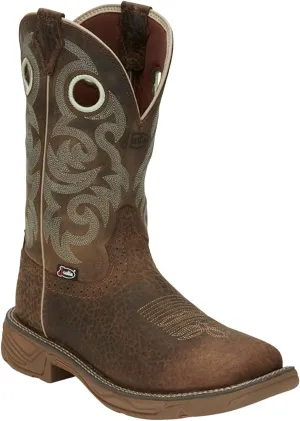 Justin Men's Rush 11" Western Work Boots Wide Square Toe