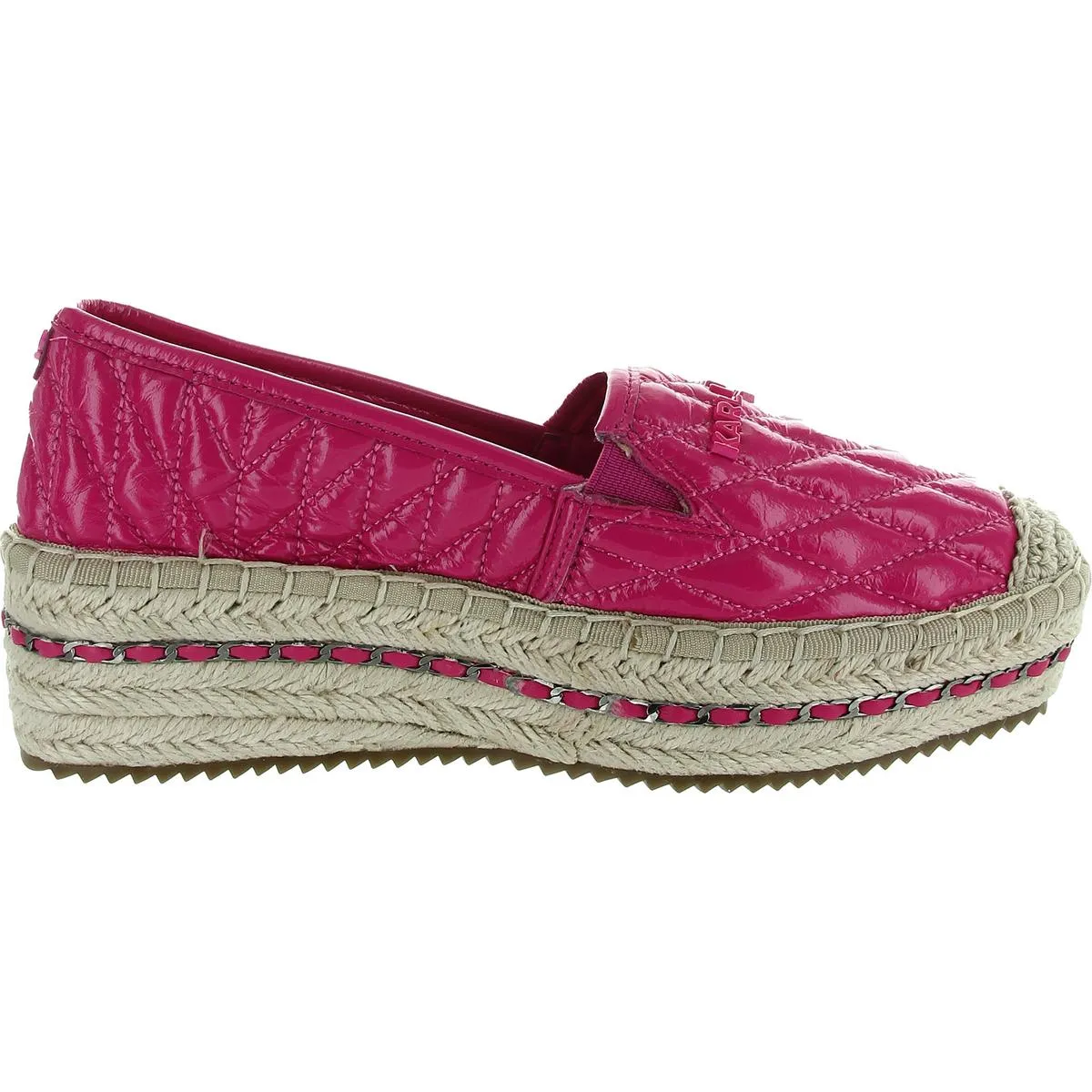 Karl Lagerfeld Paris Womens DESTA LOGO Toe Cap Leather Espadrilles