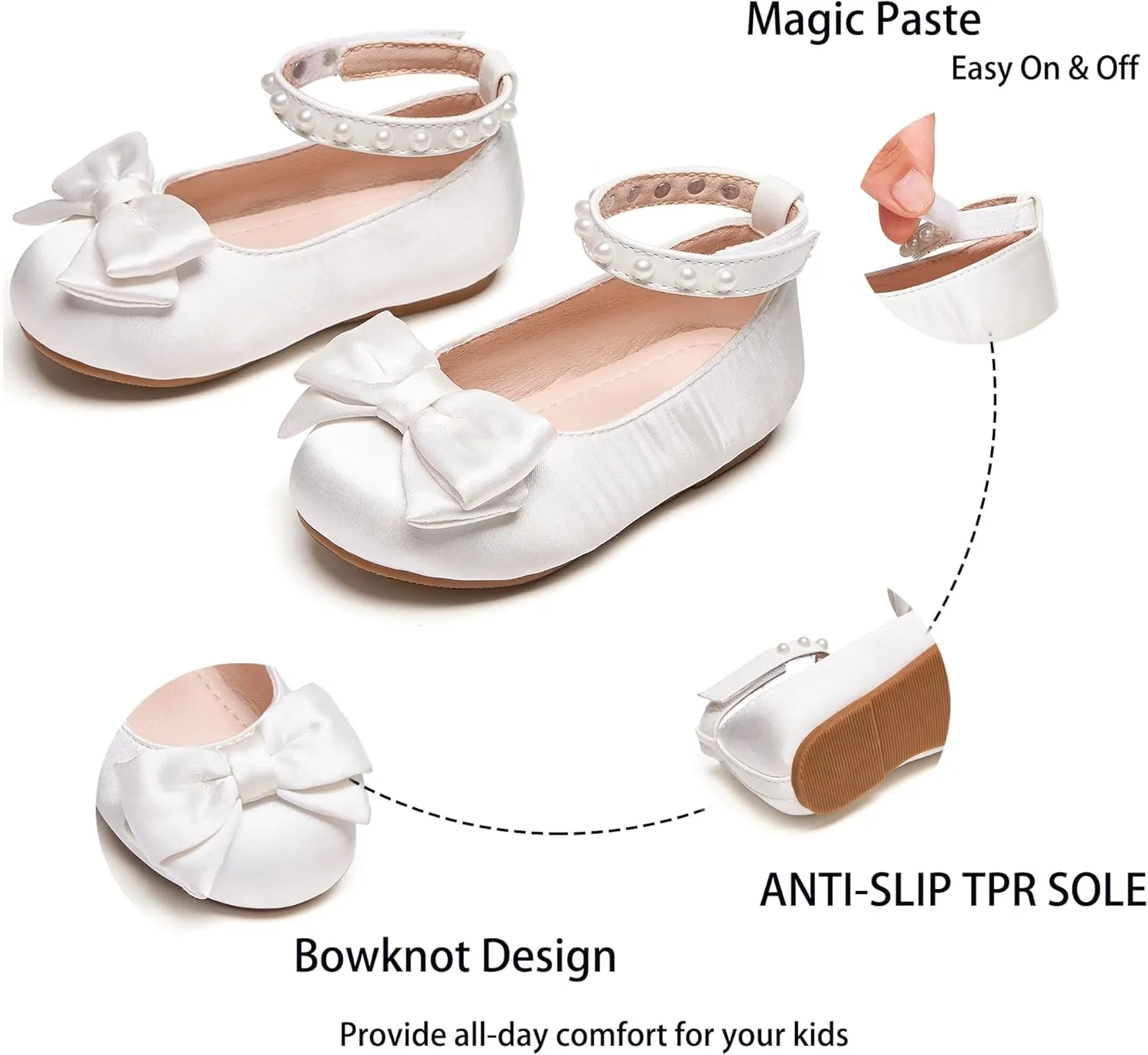 Kiderence Little Toddler Girls Dress Shoes Ballerina Ballet Flats Kids Mary Janes