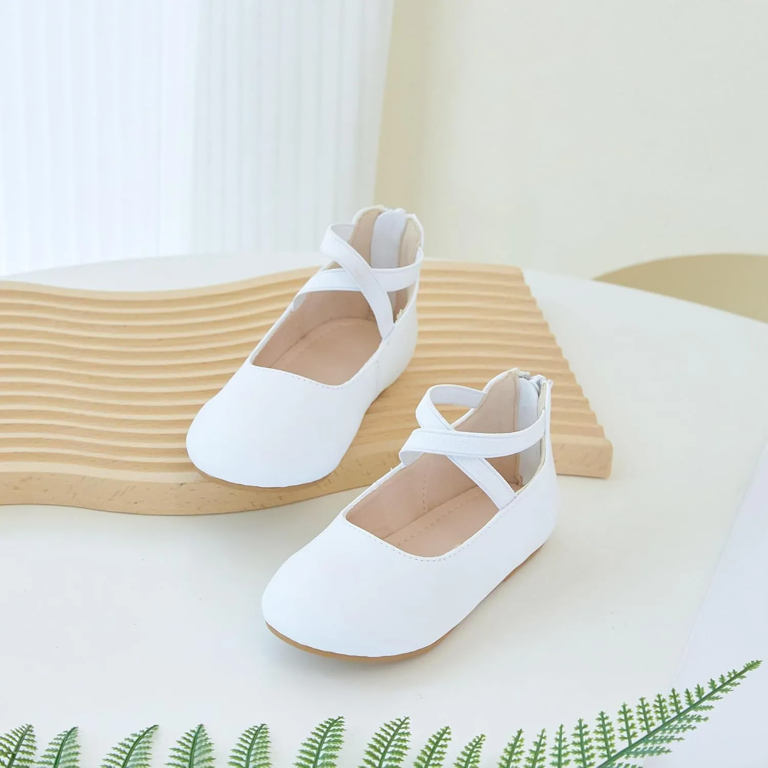 Kiderence Little Toddler Girls Dress Shoes Ballerina Ballet Flats Kids Mary Janes