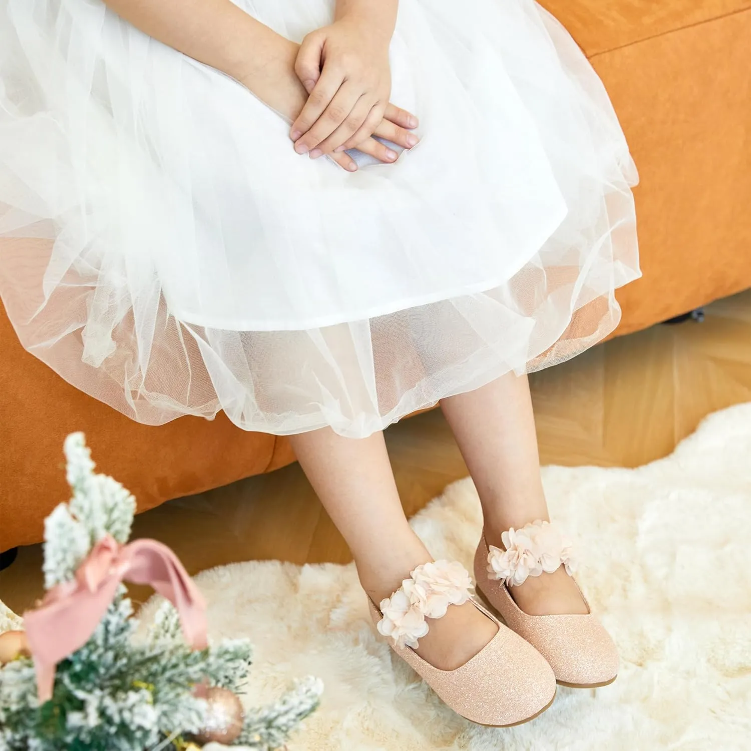 Kiderence Little Toddler Girls Dress Shoes Ballerina Ballet Flats Kids Mary Janes