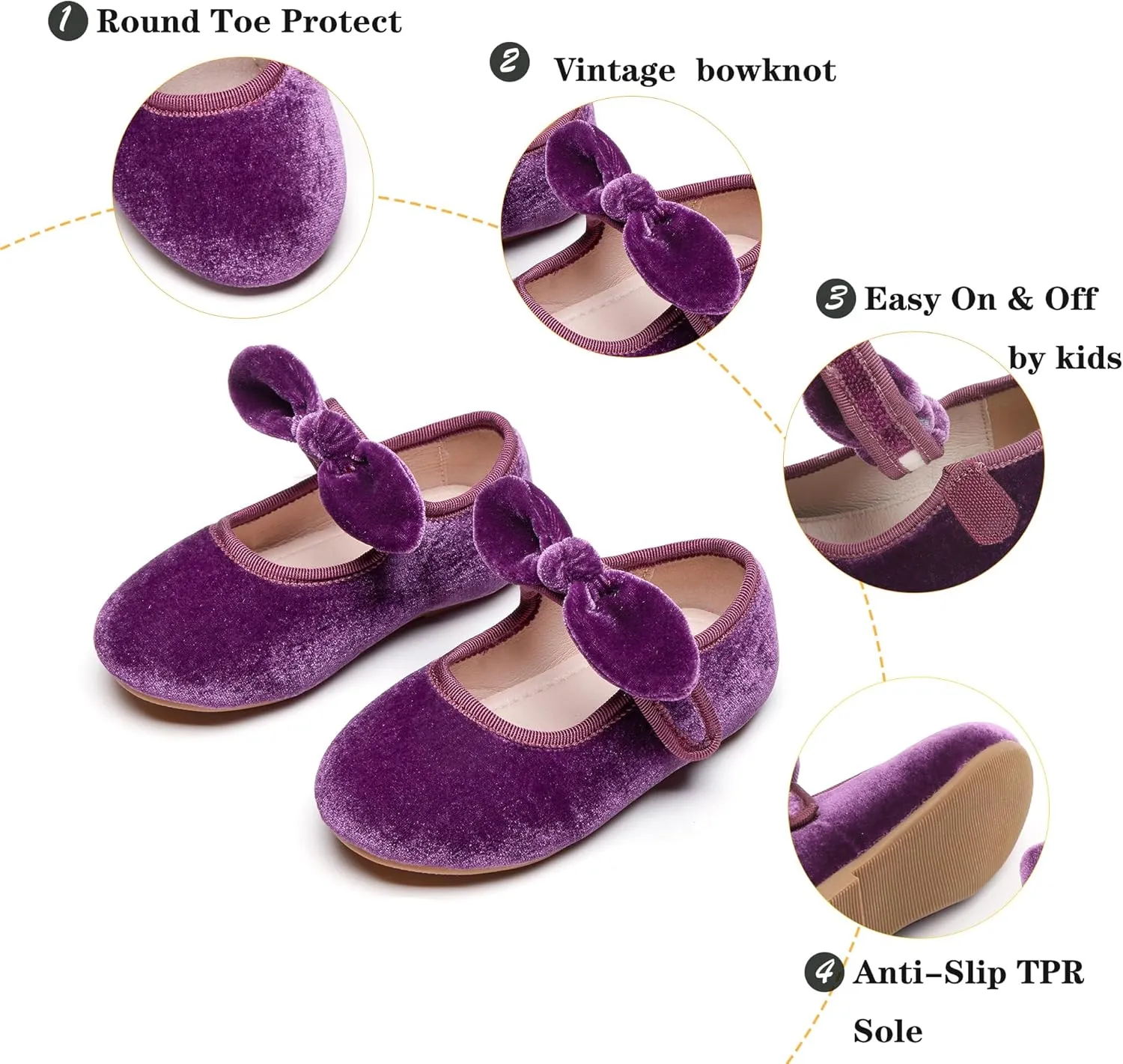 Kiderence Little Toddler Girls Dress Shoes Ballerina Ballet Flats Kids Mary Janes
