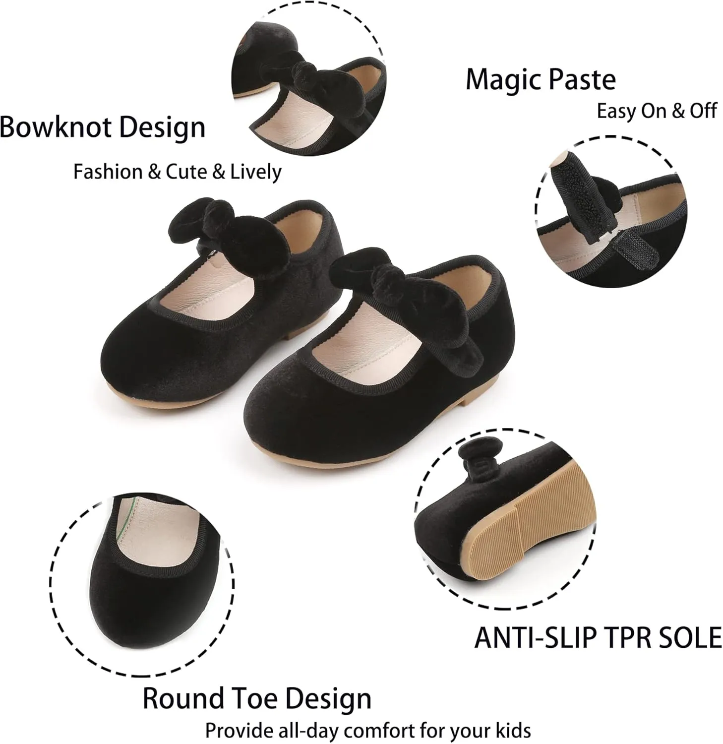 Kiderence Little Toddler Girls Dress Shoes Ballerina Ballet Flats Kids Mary Janes