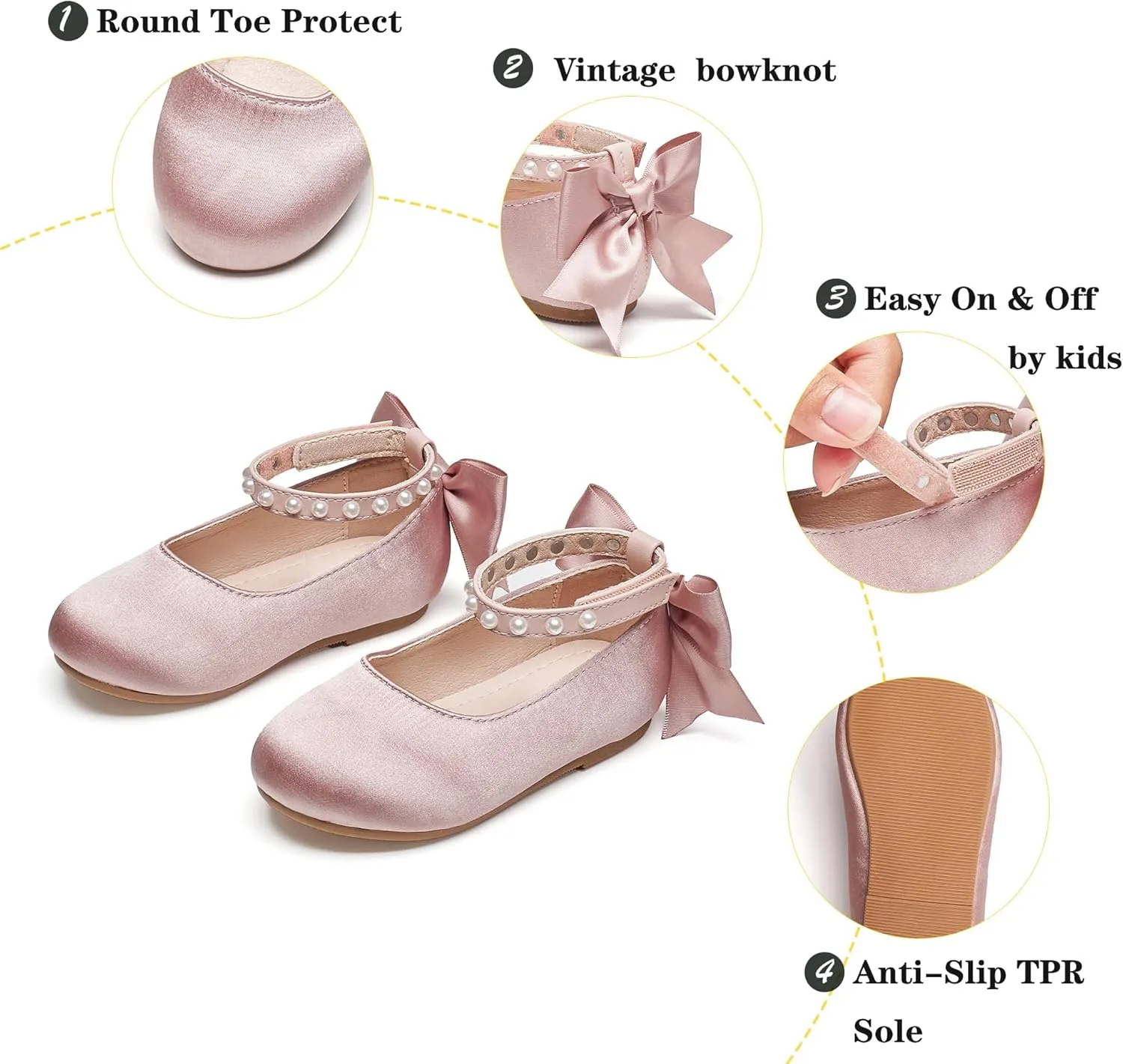 Kiderence Little Toddler Girls Dress Shoes Ballerina Ballet Flats Kids Mary Janes