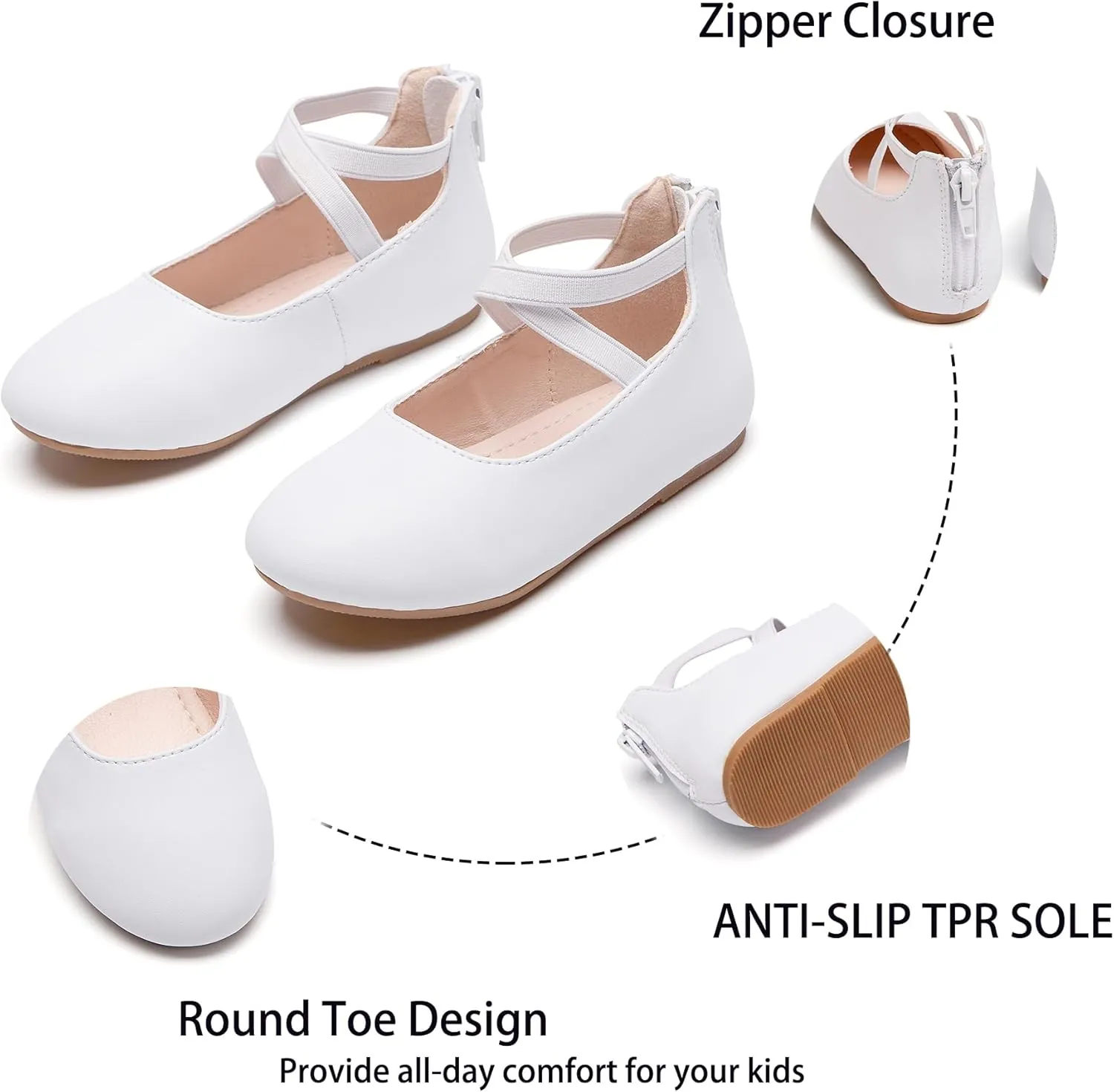 Kiderence Little Toddler Girls Dress Shoes Ballerina Ballet Flats Kids Mary Janes