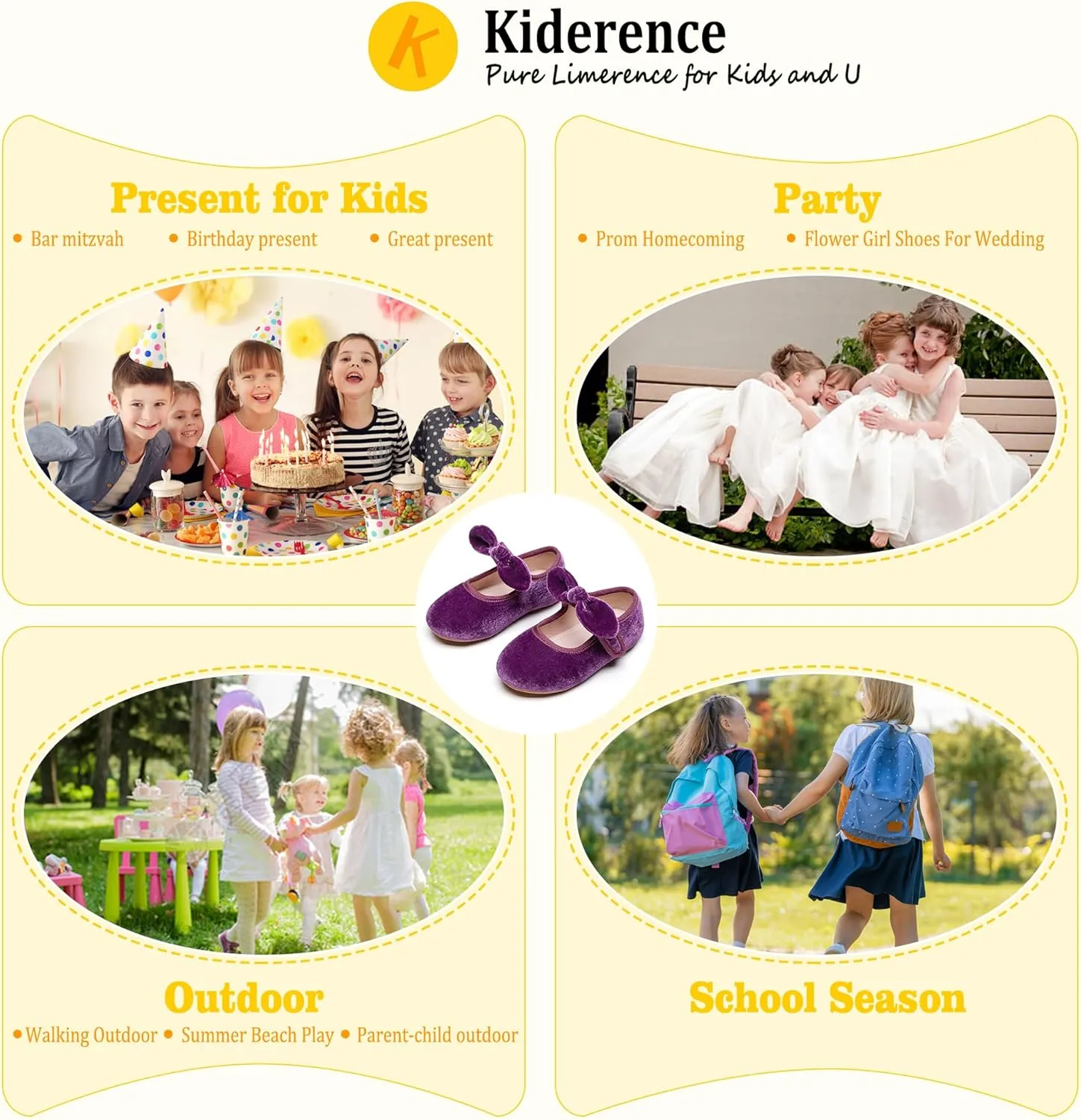 Kiderence Little Toddler Girls Dress Shoes Ballerina Ballet Flats Kids Mary Janes