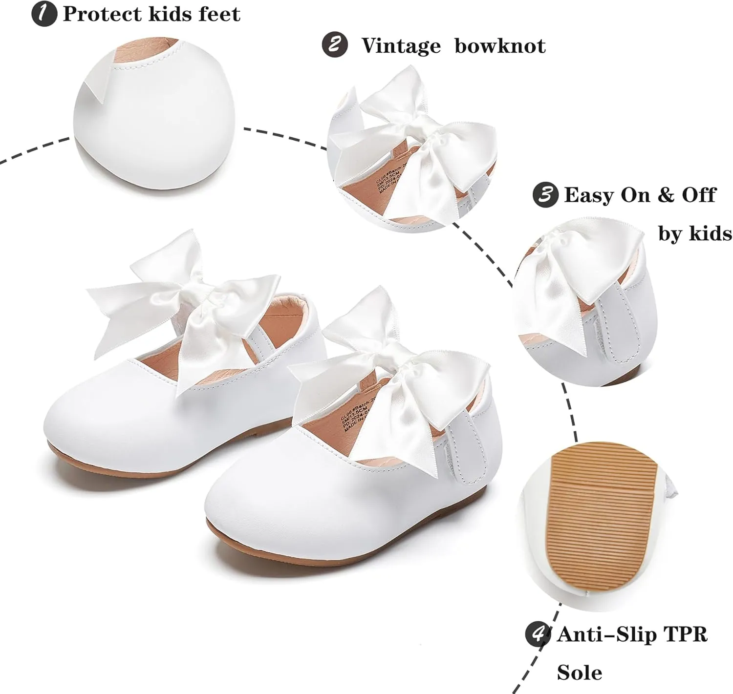 Kiderence Little Toddler Girls Dress Shoes Ballerina Ballet Flats Kids Mary Janes