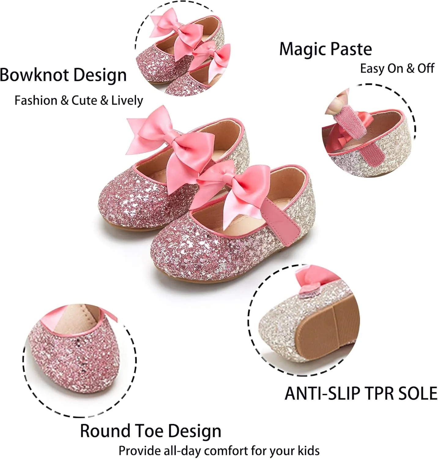 Kiderence Little Toddler Girls Dress Shoes Ballerina Ballet Flats Kids Mary Janes