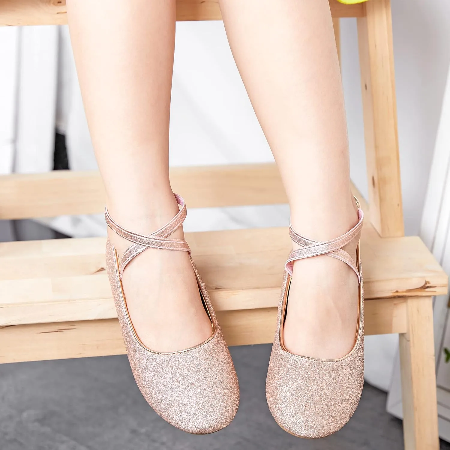 Kiderence Little Toddler Girls Dress Shoes Ballerina Ballet Flats Kids Mary Janes