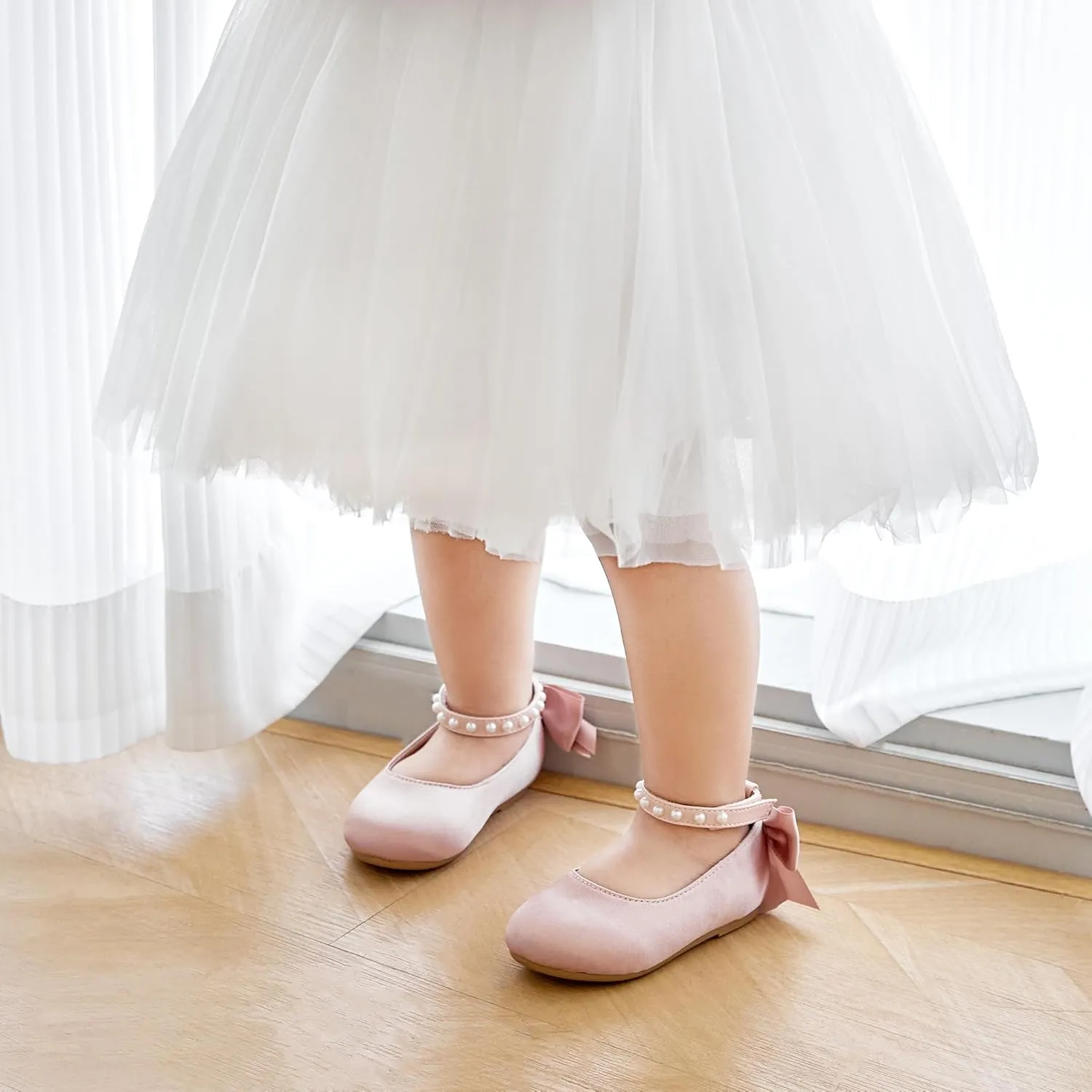 Kiderence Little Toddler Girls Dress Shoes Ballerina Ballet Flats Kids Mary Janes