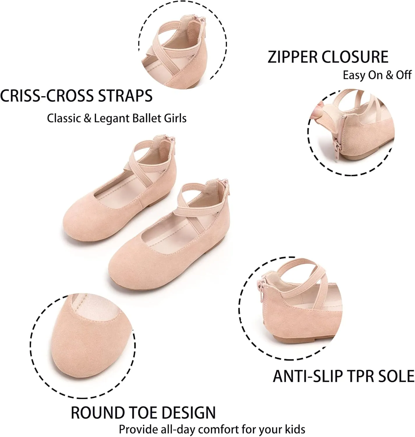 Kiderence Little Toddler Girls Dress Shoes Ballerina Ballet Flats Kids Mary Janes
