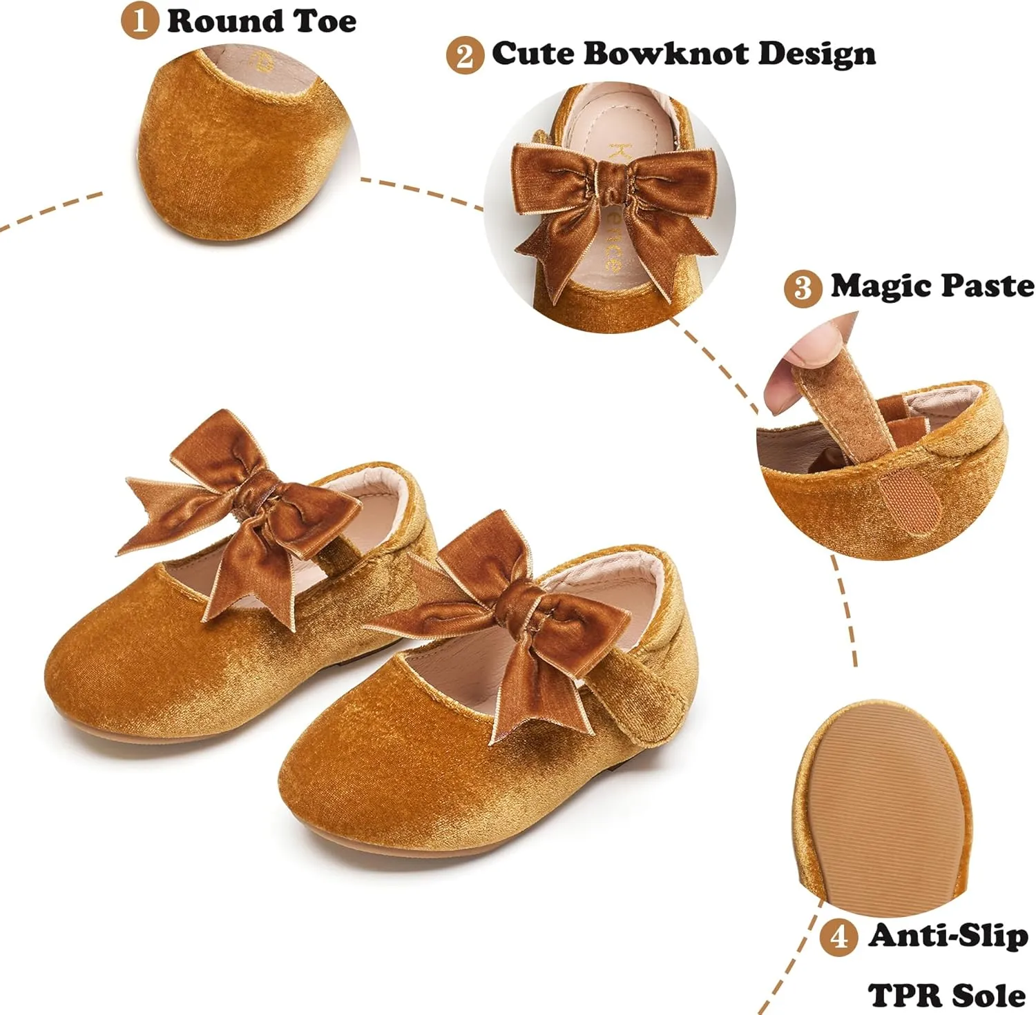 Kiderence Little Toddler Girls Dress Shoes Ballerina Ballet Flats Kids Mary Janes