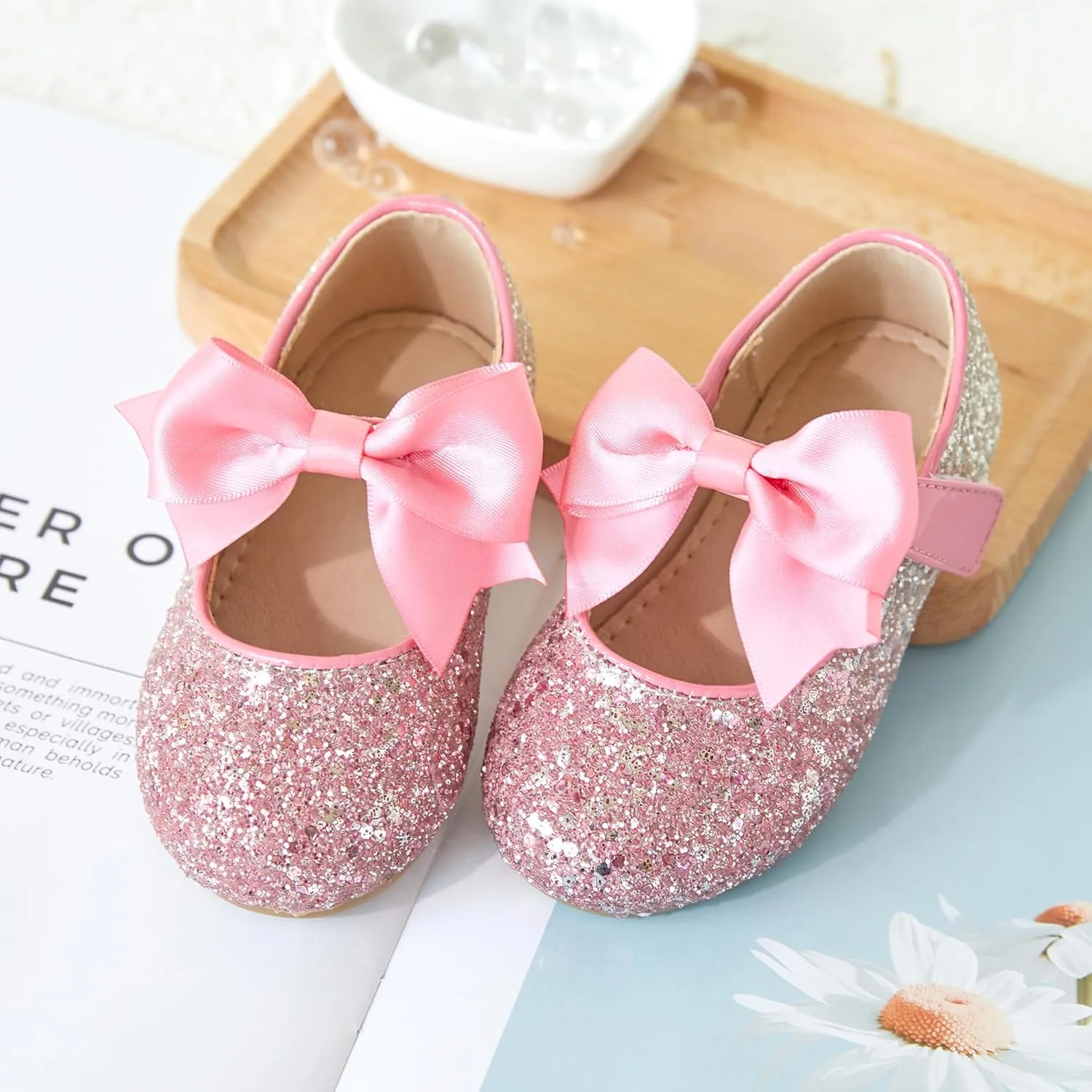 Kiderence Little Toddler Girls Dress Shoes Ballerina Ballet Flats Kids Mary Janes