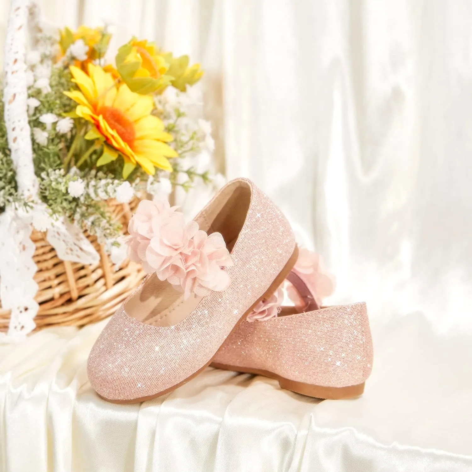 Kiderence Little Toddler Girls Dress Shoes Ballerina Ballet Flats Kids Mary Janes