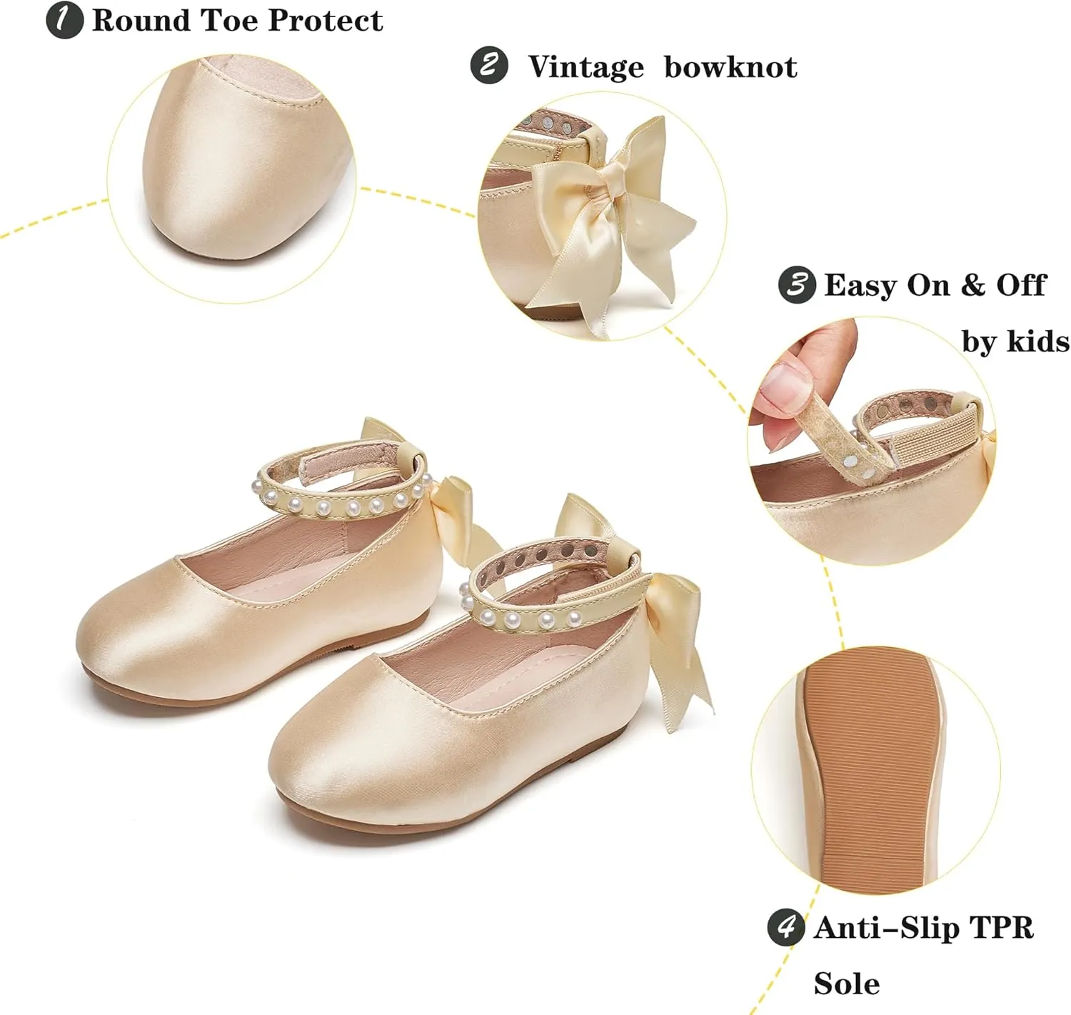 Kiderence Little Toddler Girls Dress Shoes Ballerina Ballet Flats Kids Mary Janes