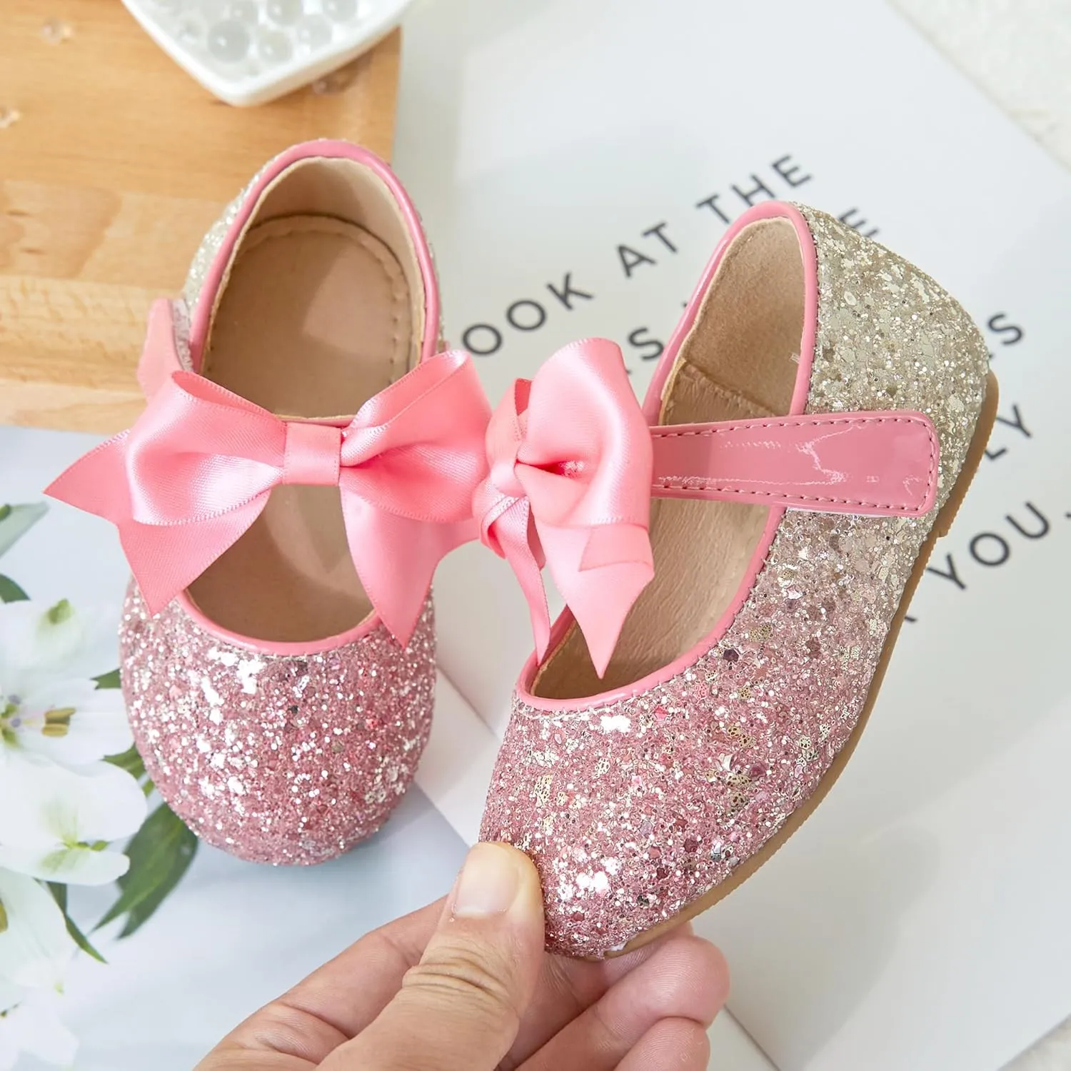 Kiderence Little Toddler Girls Dress Shoes Ballerina Ballet Flats Kids Mary Janes