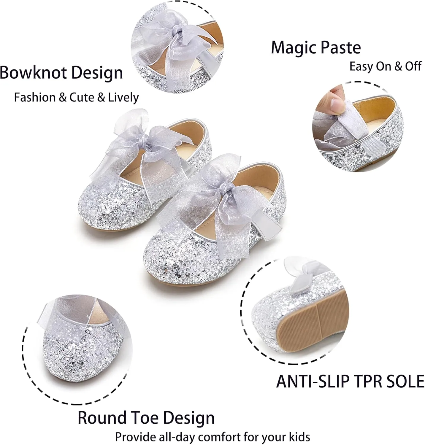 Kiderence Toddler Girls Dress Shoes Little Kids Mary Janes Ballet Flats Toddler