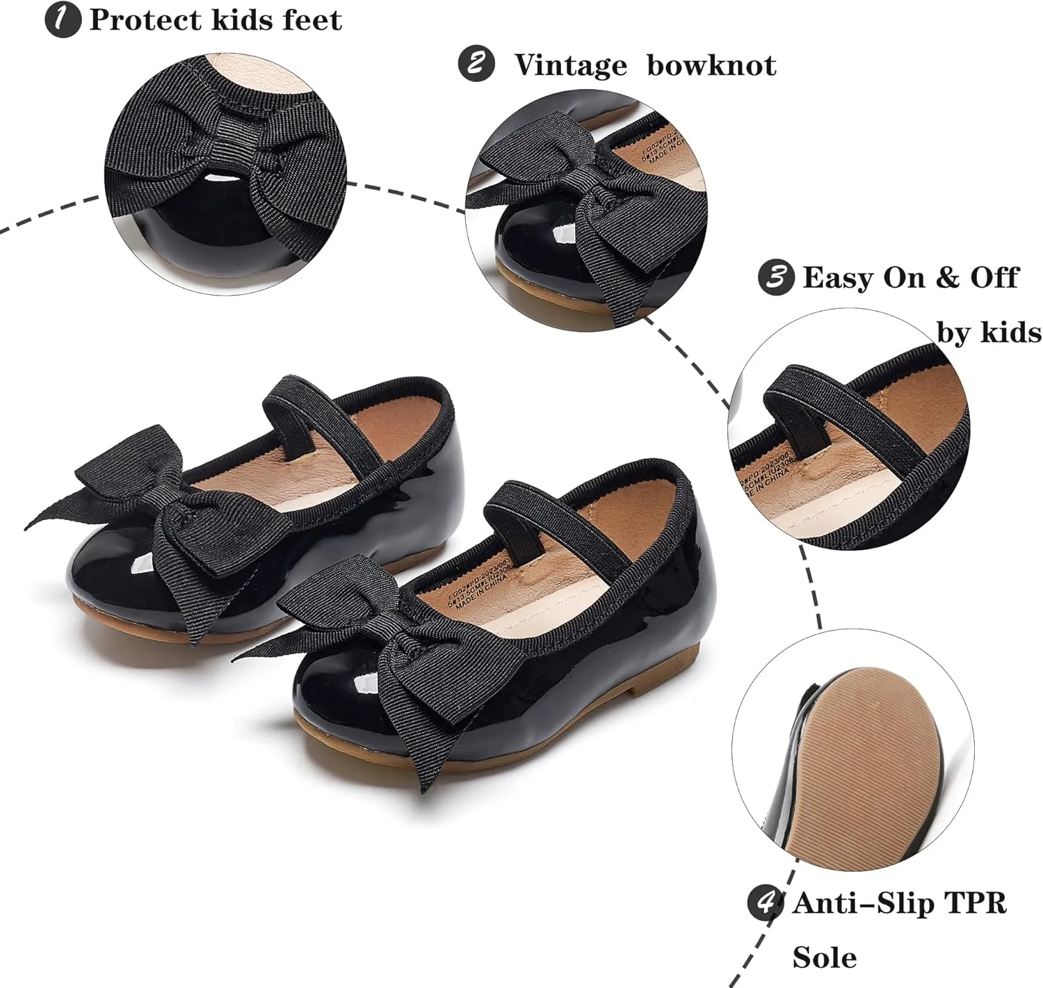 Kiderence Toddler Girls Dress Shoes Little Kids Mary Janes Ballet Flats Toddler