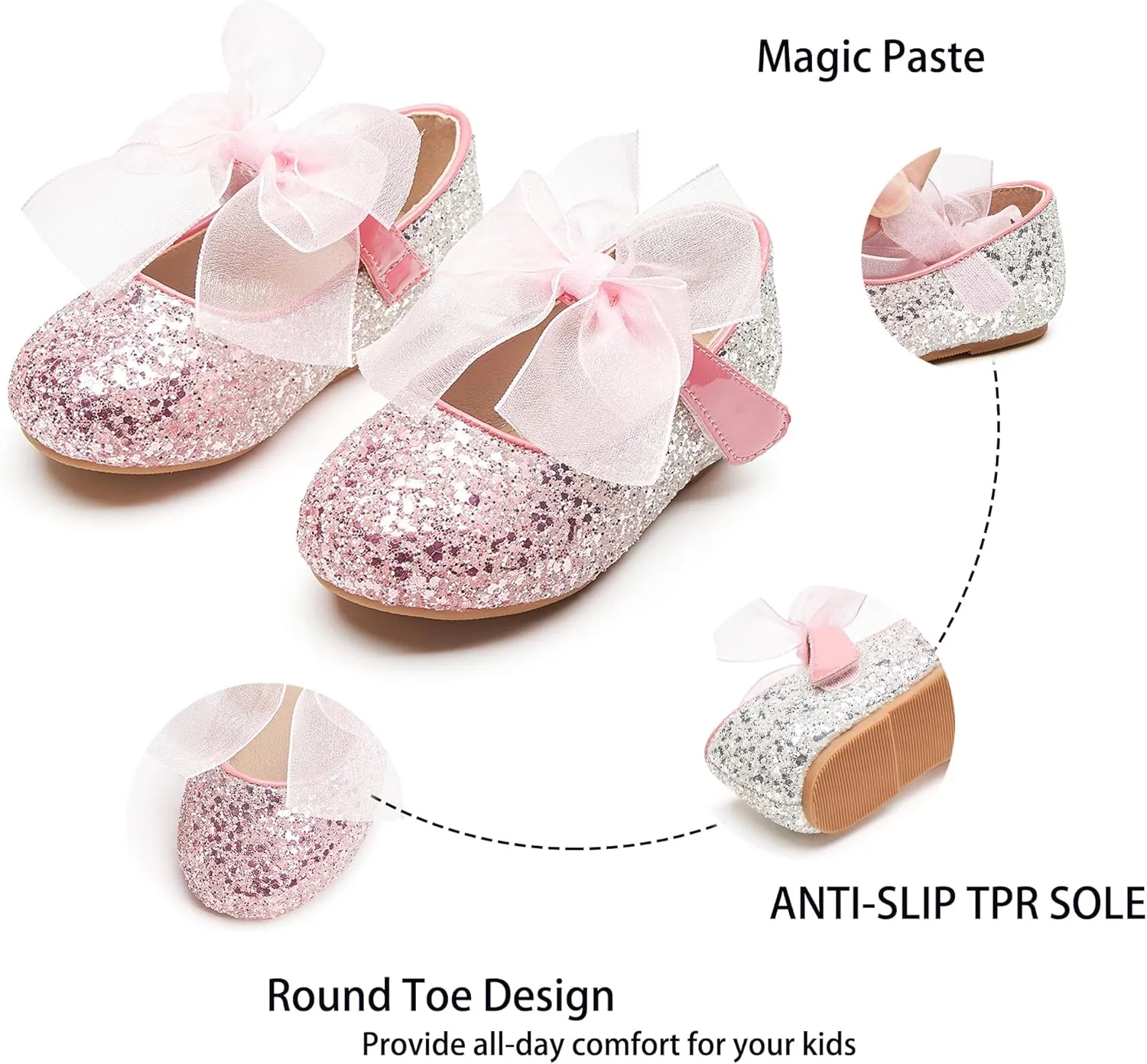 Kiderence Toddler Girls Dress Shoes Little Kids Mary Janes Ballet Flats Toddler