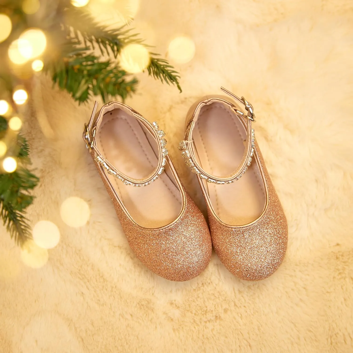 Kiderence Toddler Girls Dress Shoes Little Kids Mary Janes Ballet Flats Toddler