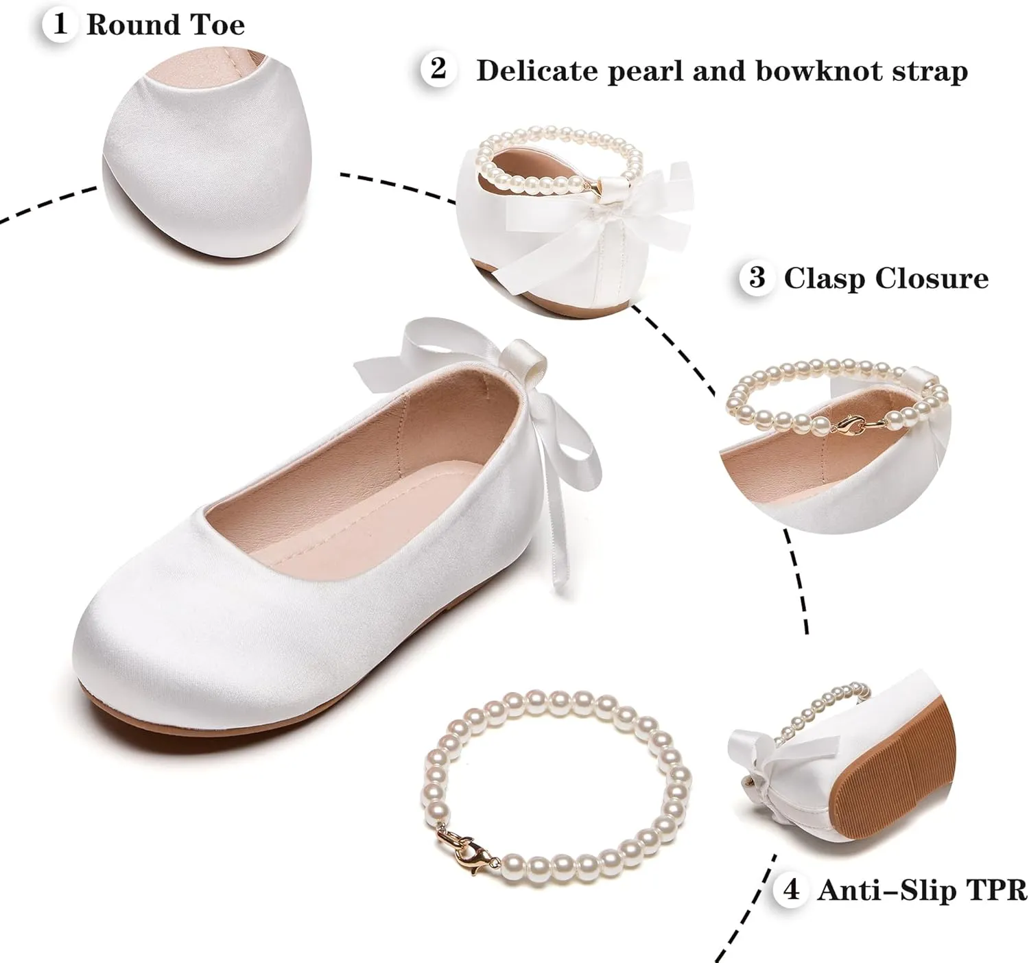 Kiderence Toddler Girls Dress Shoes Little Kids Mary Janes Ballet Flats Toddler