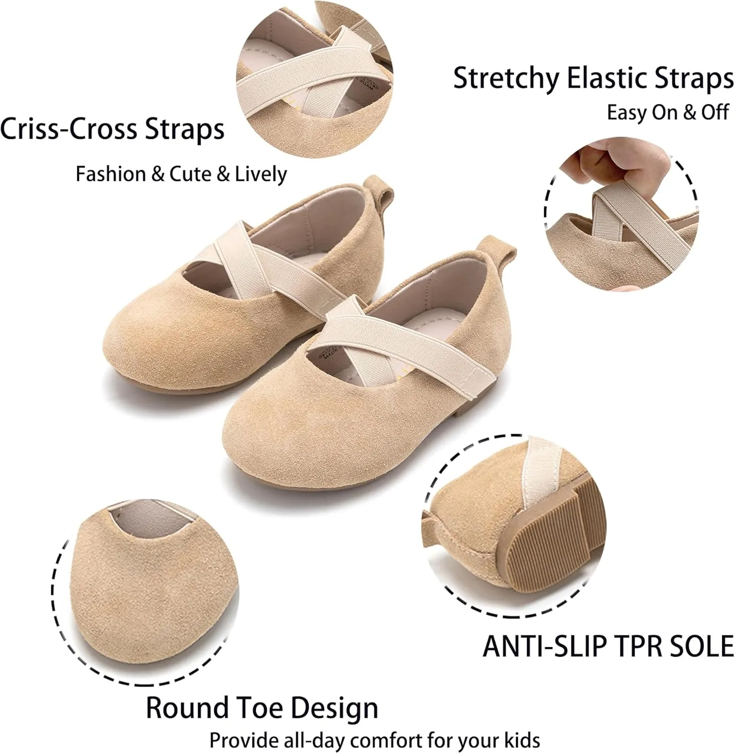 Kiderence Toddler Girls Dress Shoes Little Kids Mary Janes Ballet Flats Toddler