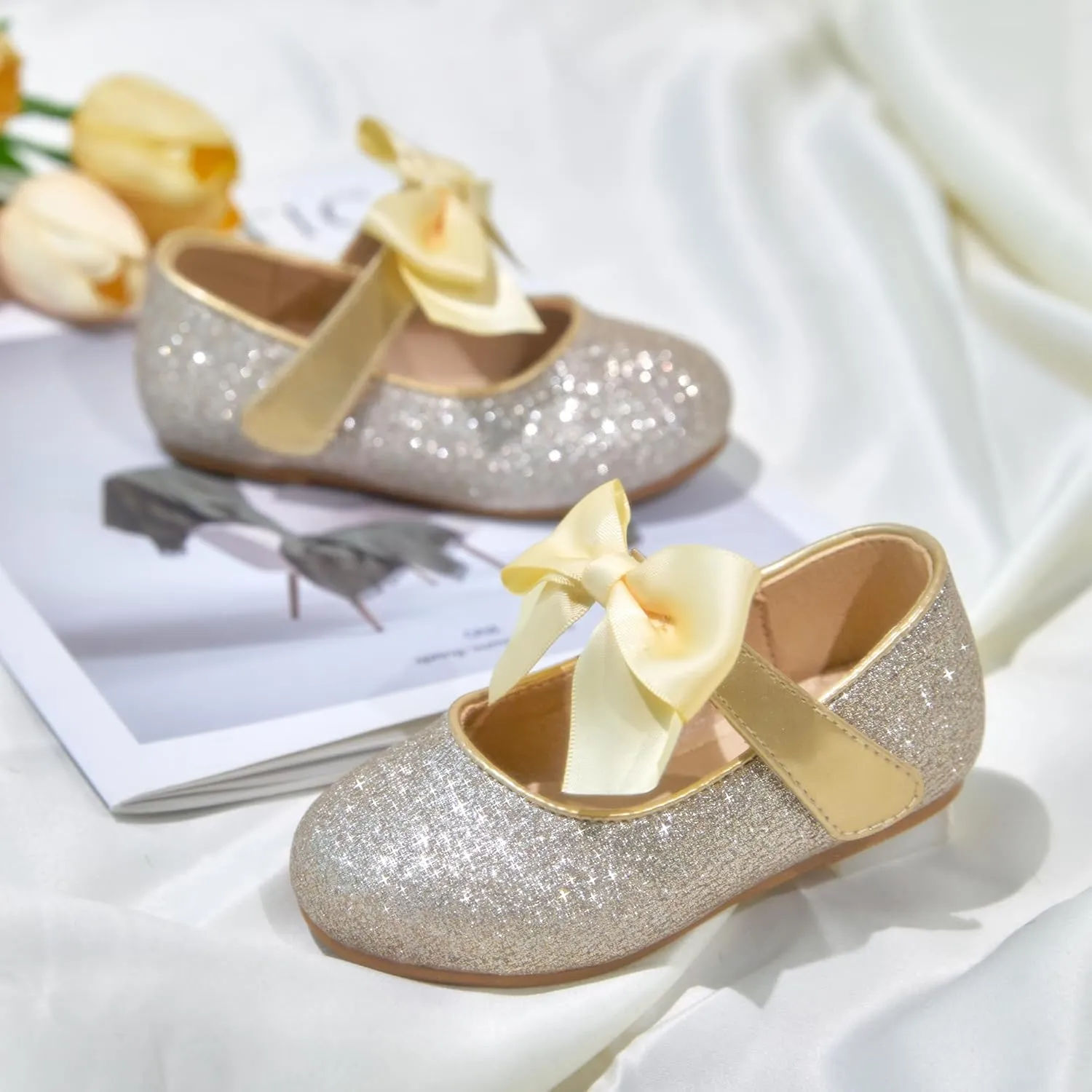 Kiderence Toddler Girls Dress Shoes Little Kids Mary Janes Ballet Flats Toddler