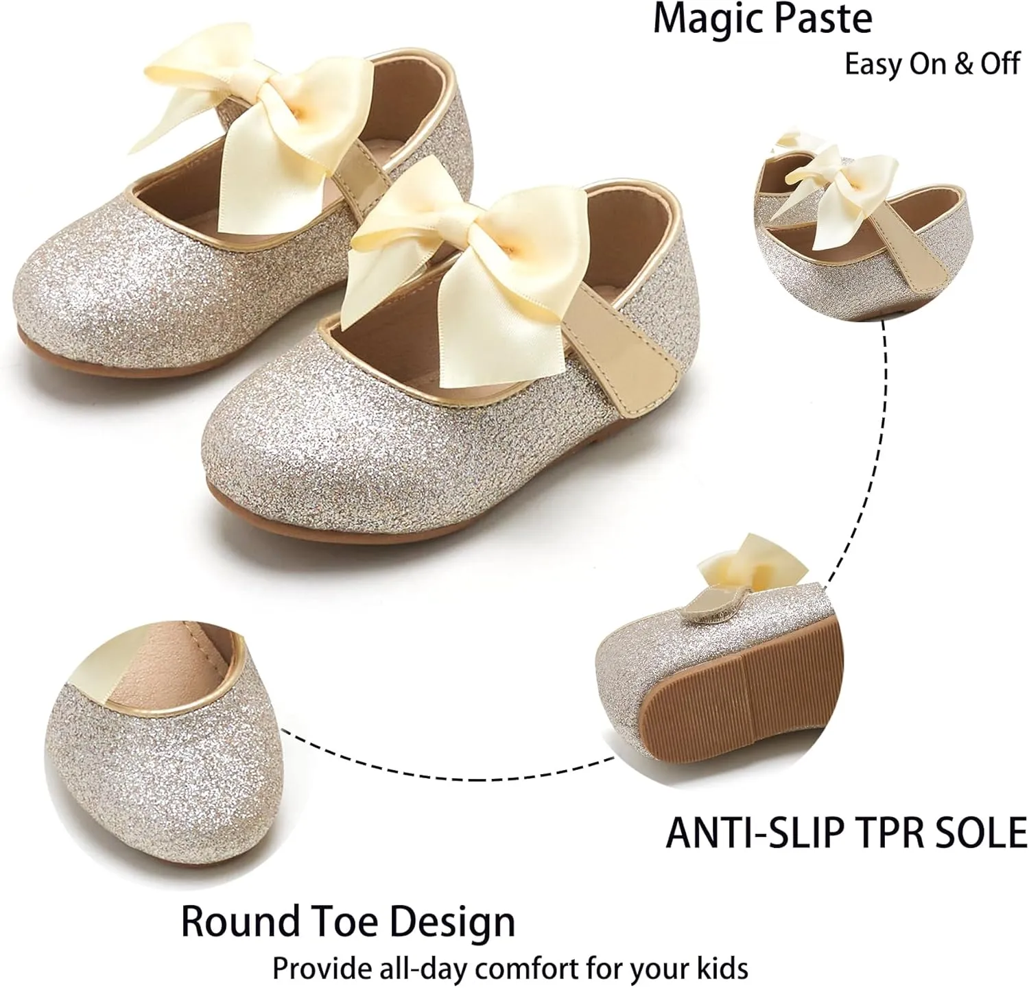 Kiderence Toddler Girls Dress Shoes Little Kids Mary Janes Ballet Flats Toddler