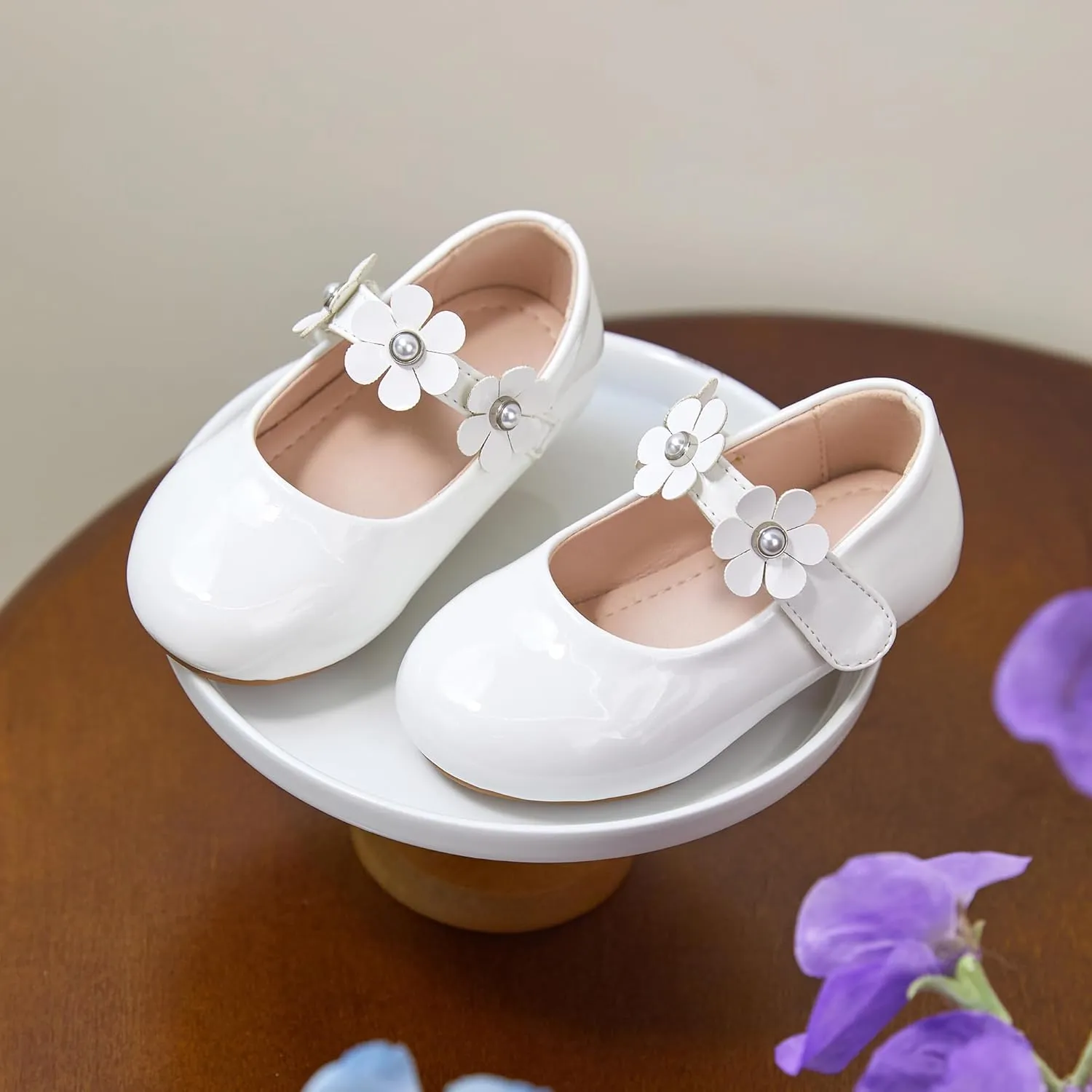 Kiderence Toddler Girls Dress Shoes Little Kids Mary Janes Ballet Flats Toddler
