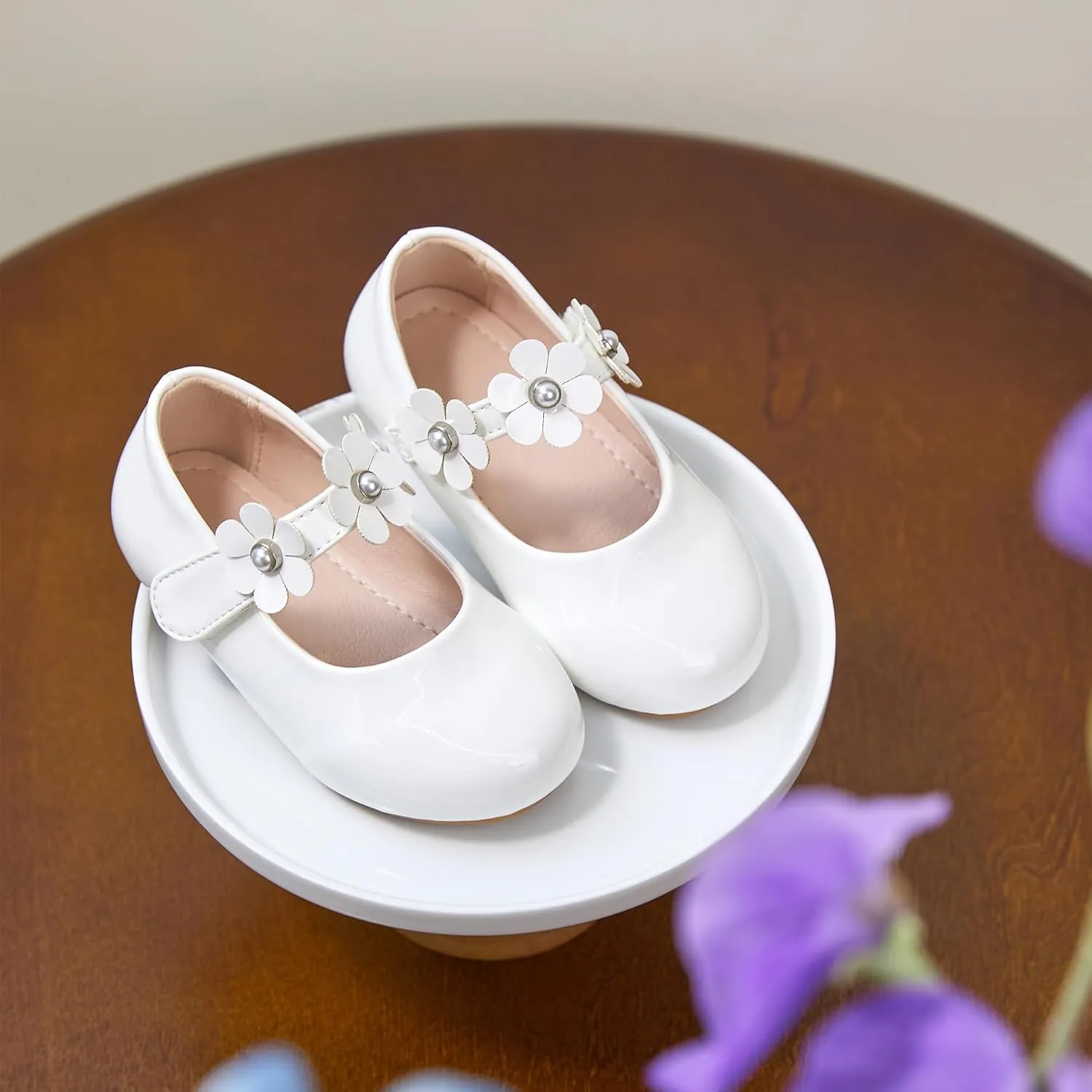 Kiderence Toddler Girls Dress Shoes Little Kids Mary Janes Ballet Flats Toddler