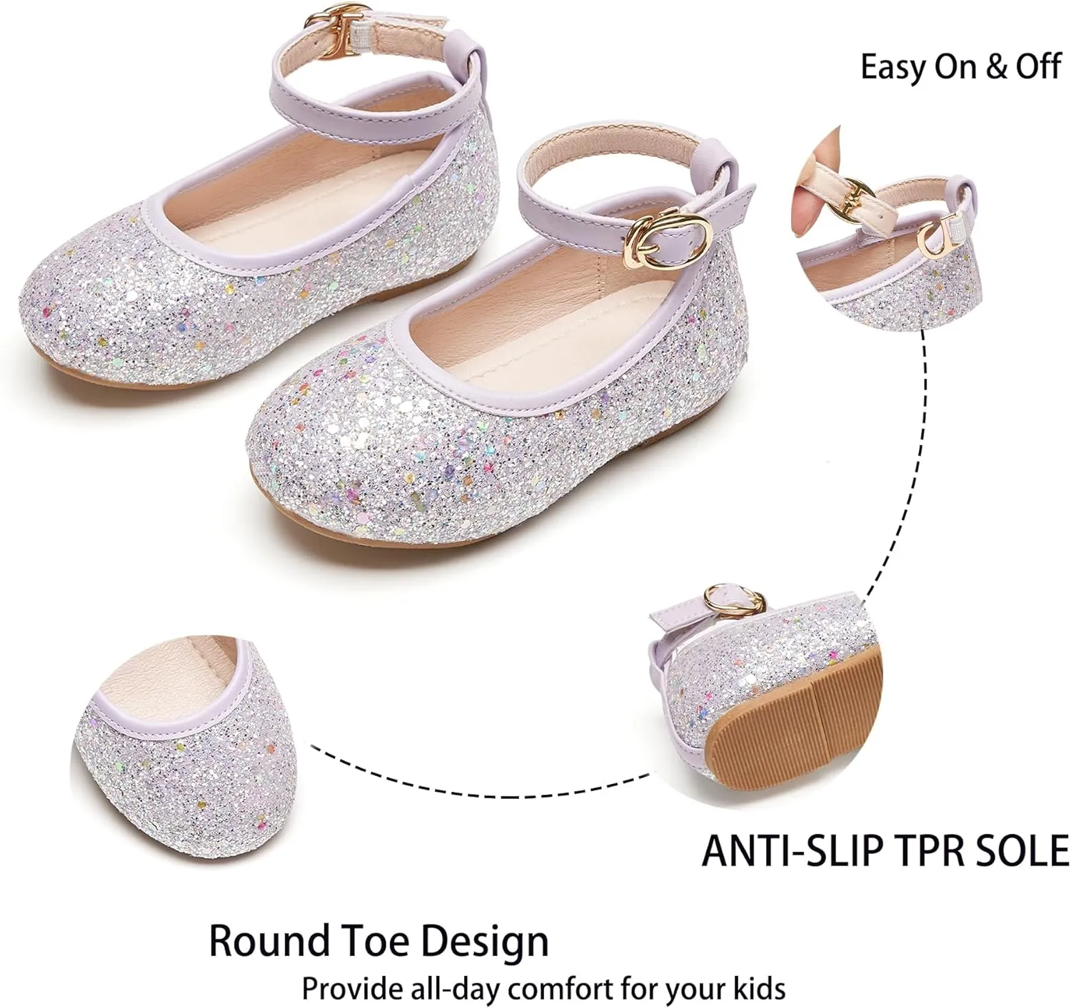 Kiderence Toddler Girls Dress Shoes Little Kids Mary Janes Ballet Flats Toddler