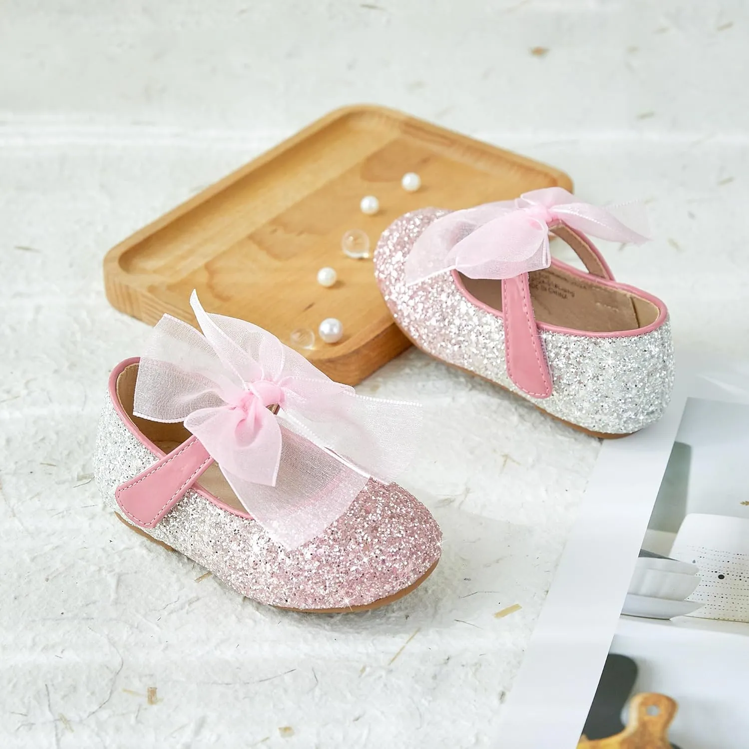 Kiderence Toddler Girls Dress Shoes Little Kids Mary Janes Ballet Flats Toddler