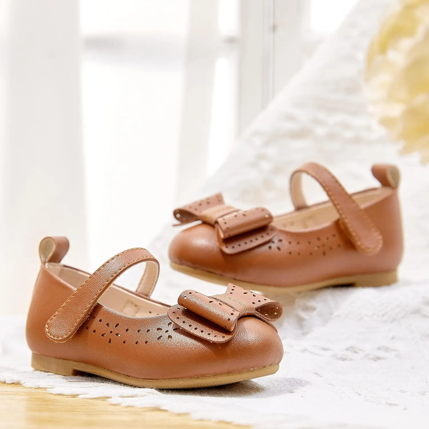Kiderence Toddler Girls Dress Shoes Little Kids Mary Janes Ballet Flats Toddler