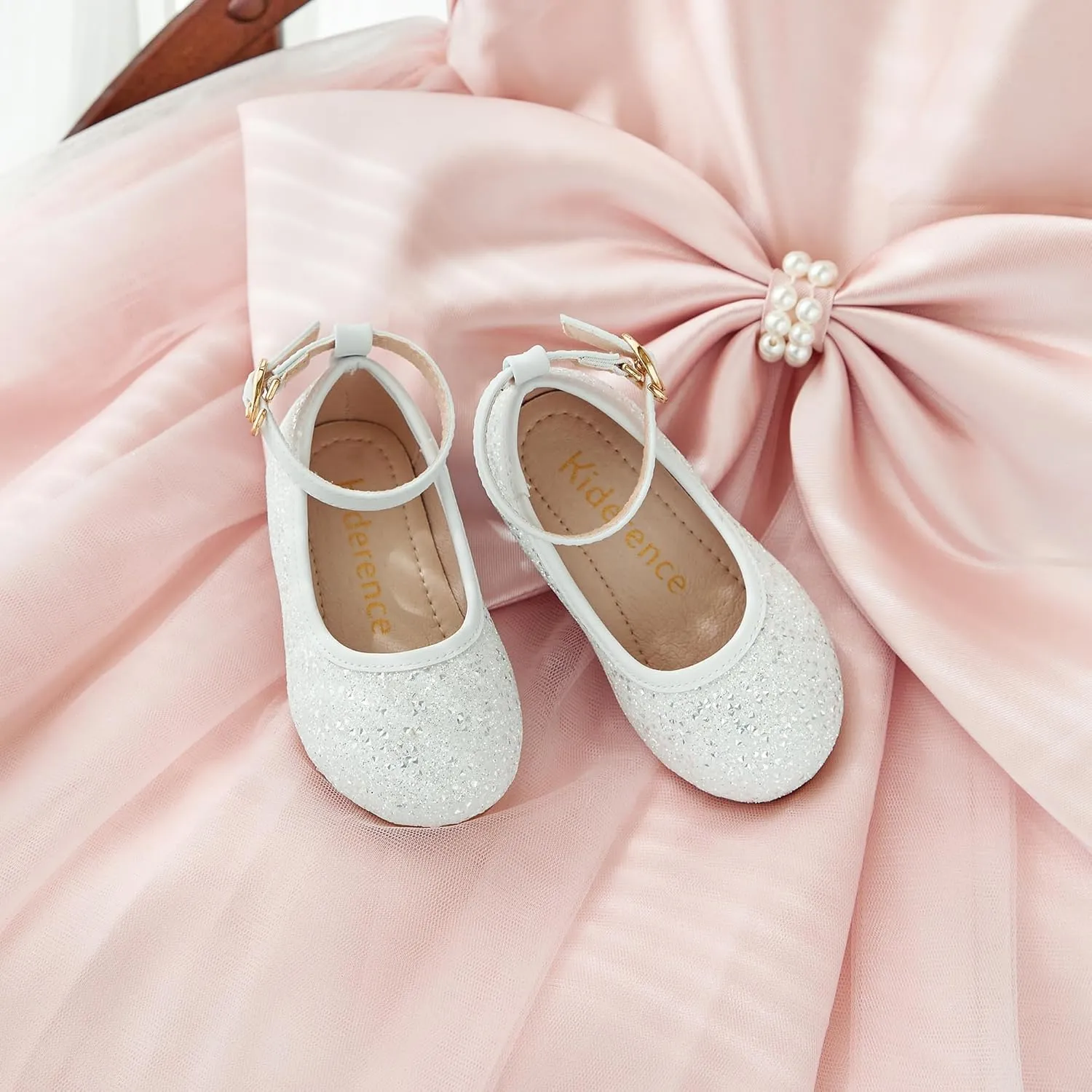 Kiderence Toddler Girls Dress Shoes Little Kids Mary Janes Ballet Flats Toddler