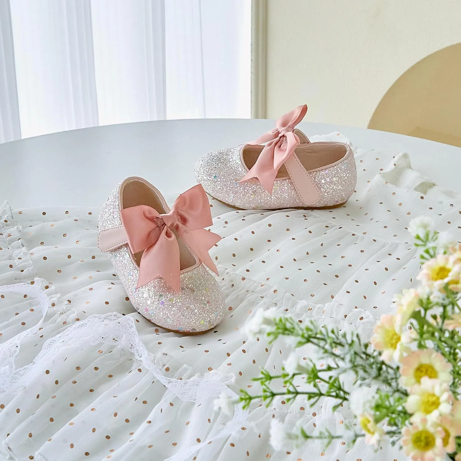 Kiderence Toddler Girls Dress Shoes Little Kids Mary Janes Ballet Flats Toddler