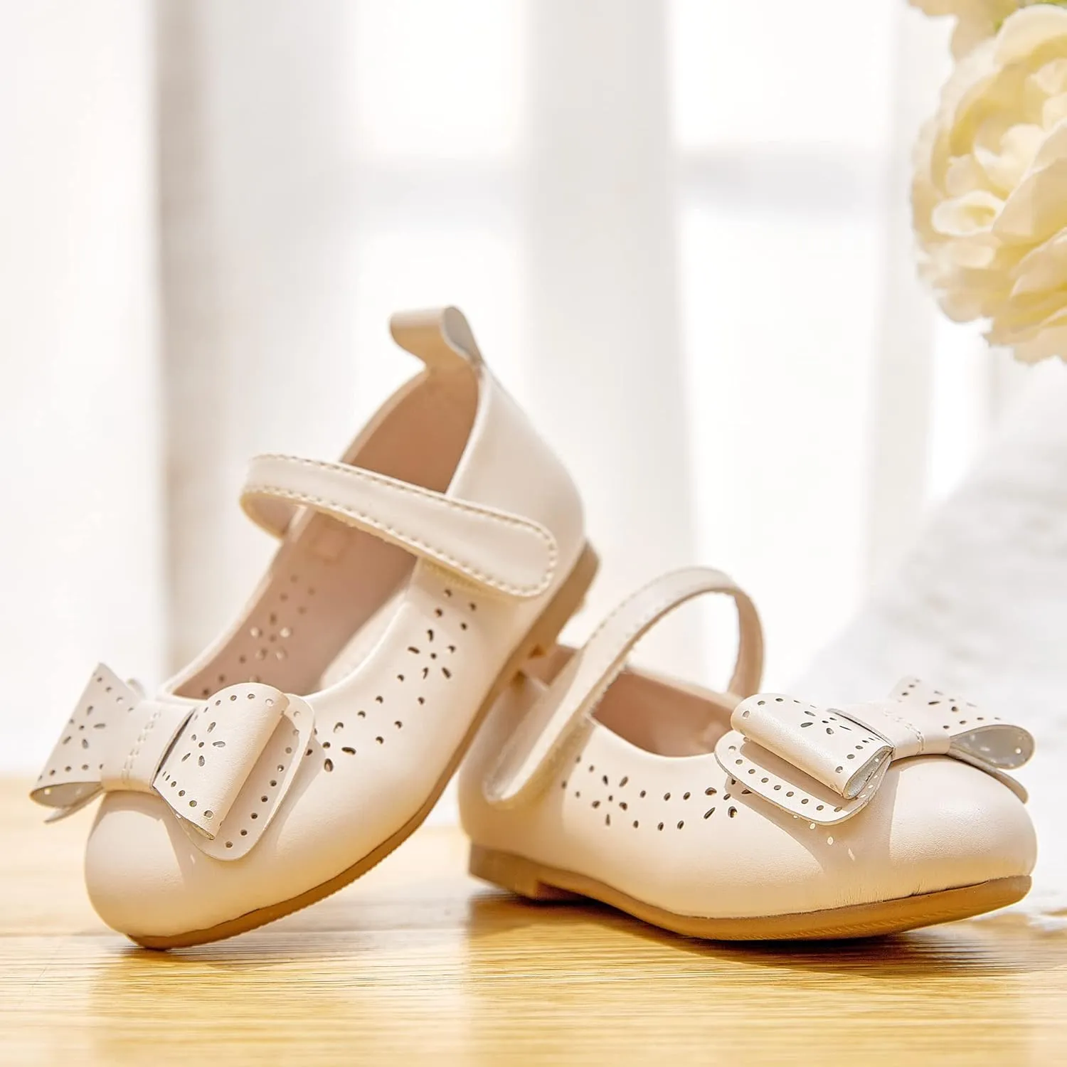 Kiderence Toddler Girls Dress Shoes Little Kids Mary Janes Ballet Flats Toddler