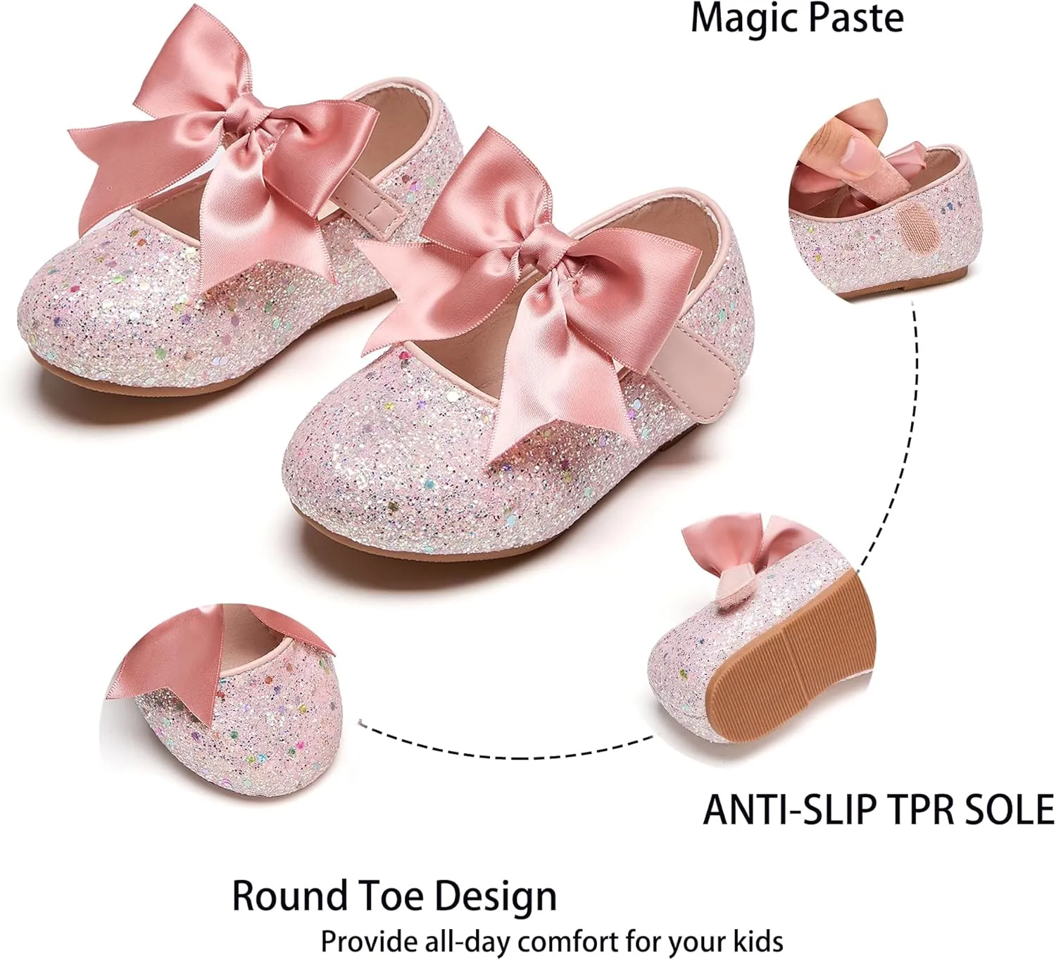Kiderence Toddler Girls Dress Shoes Little Kids Mary Janes Ballet Flats Toddler