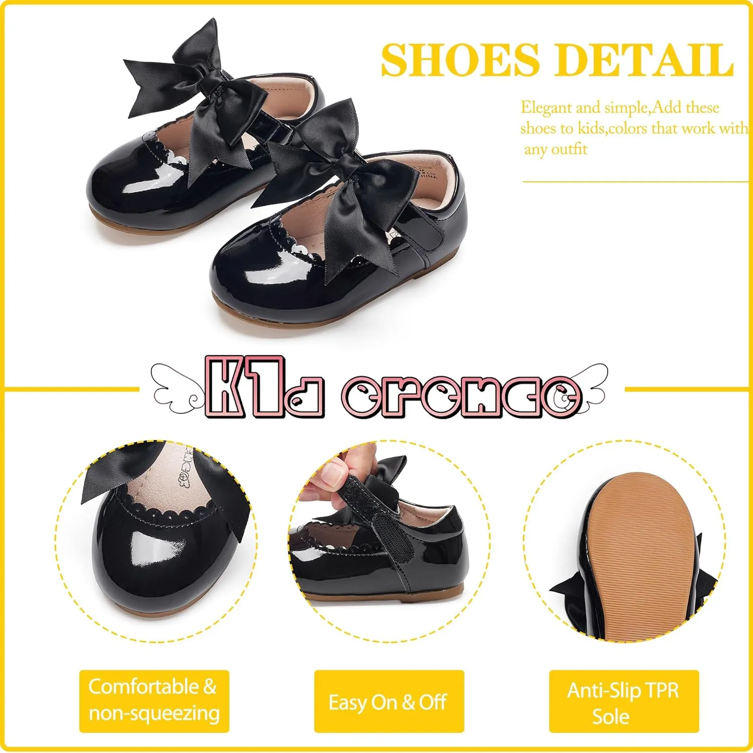 Kiderence Toddler Girls Dress Shoes Little Kids Mary Janes Ballet Flats Toddler