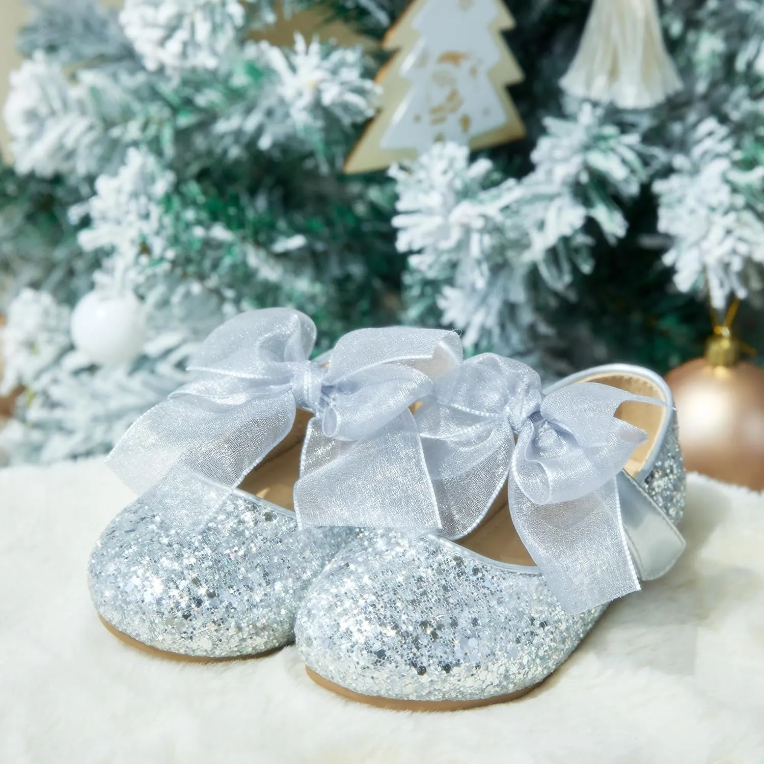 Kiderence Toddler Girls Dress Shoes Little Kids Mary Janes Ballet Flats Toddler