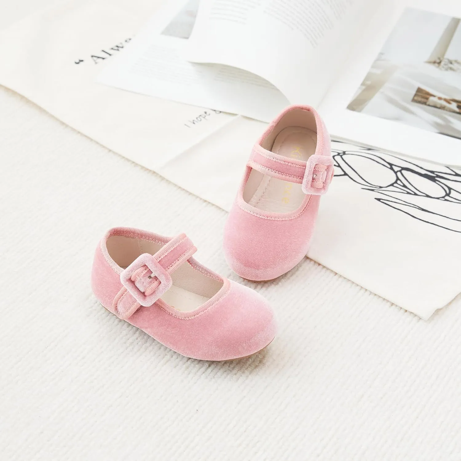 Kiderence Toddler Girls Dress Shoes Little Kids Mary Janes Ballet Flats Toddler