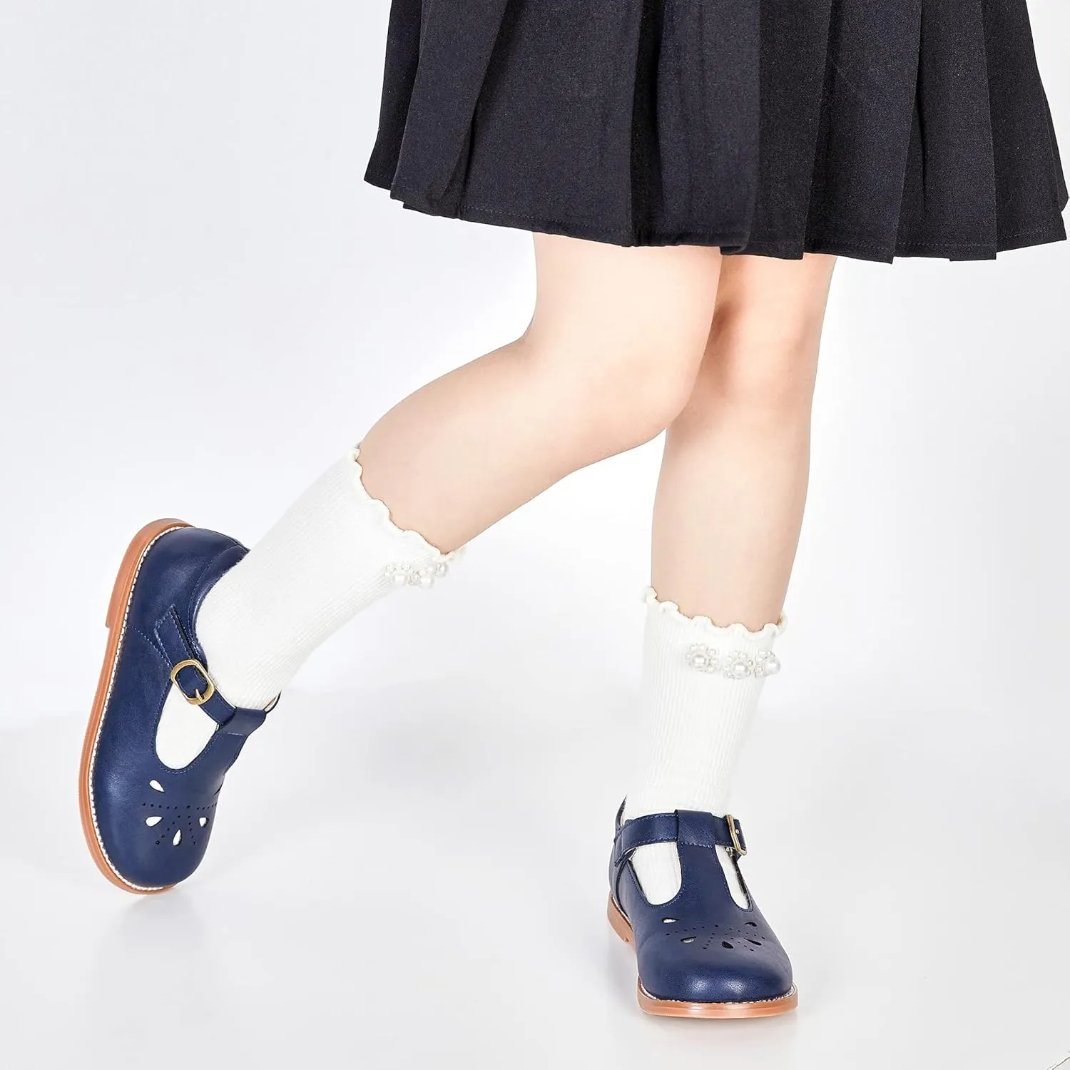 Kiderence Toddler Girls Mary Jane Dress Shoes Little Girls School Oxford Flats