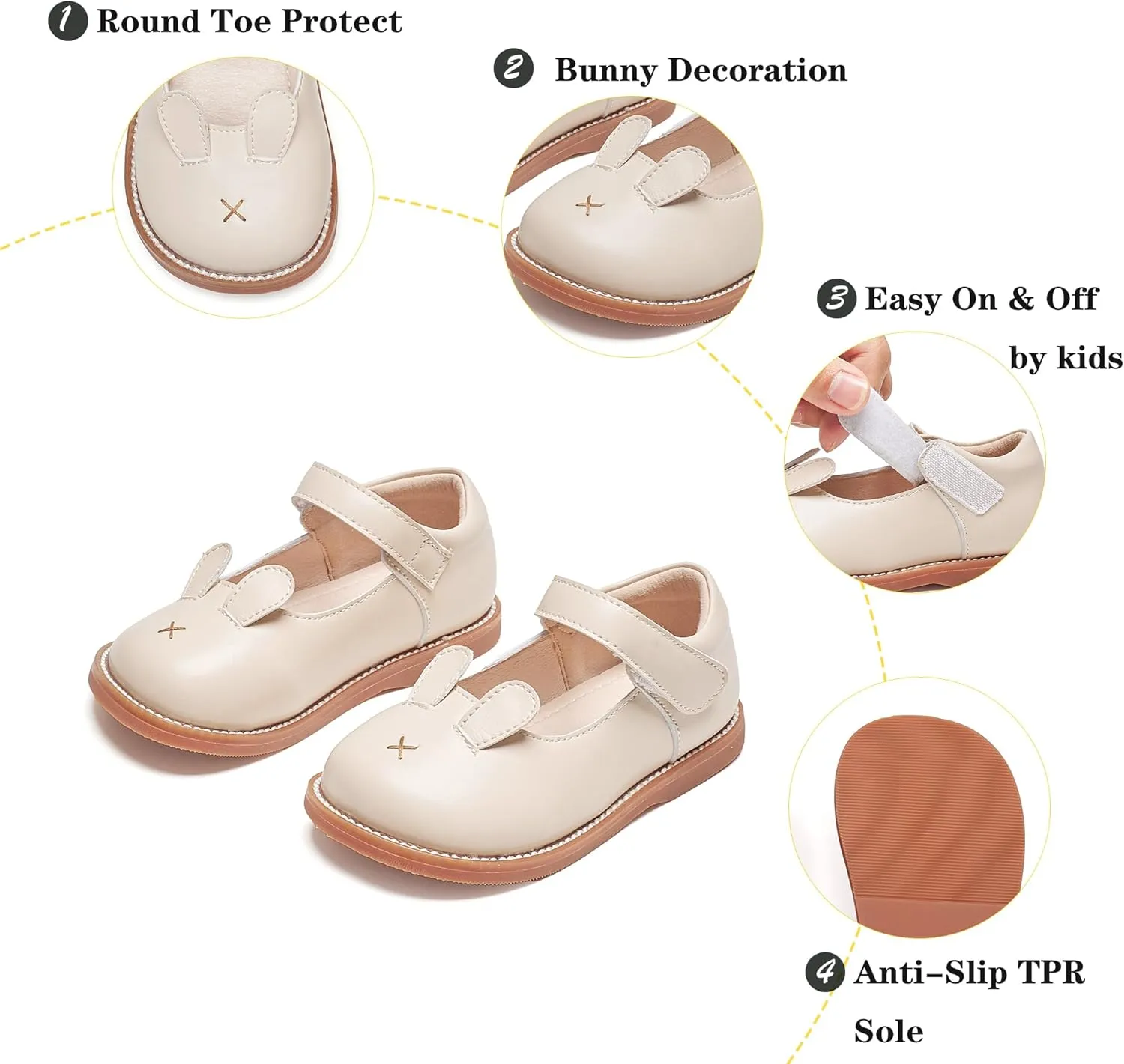 Kiderence Toddler Girls Mary Jane Dress Shoes Little Girls School Oxford Flats