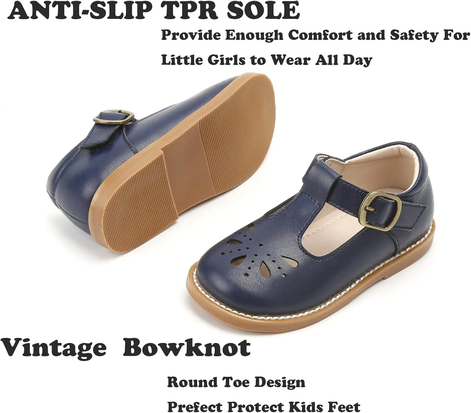 Kiderence Toddler Girls Mary Jane Dress Shoes Little Girls School Oxford Flats
