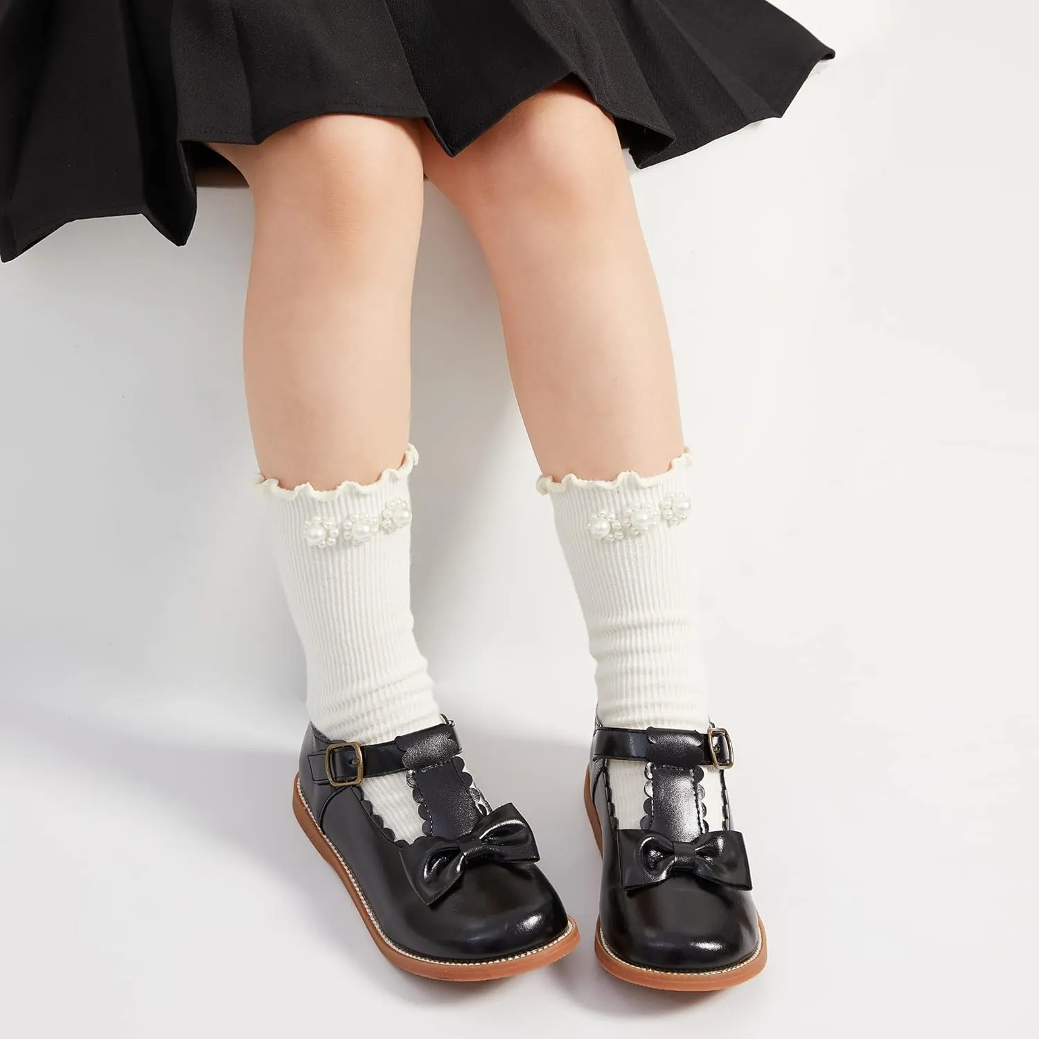 Kiderence Toddler Girls Mary Jane Dress Shoes Little Girls School Oxford Flats