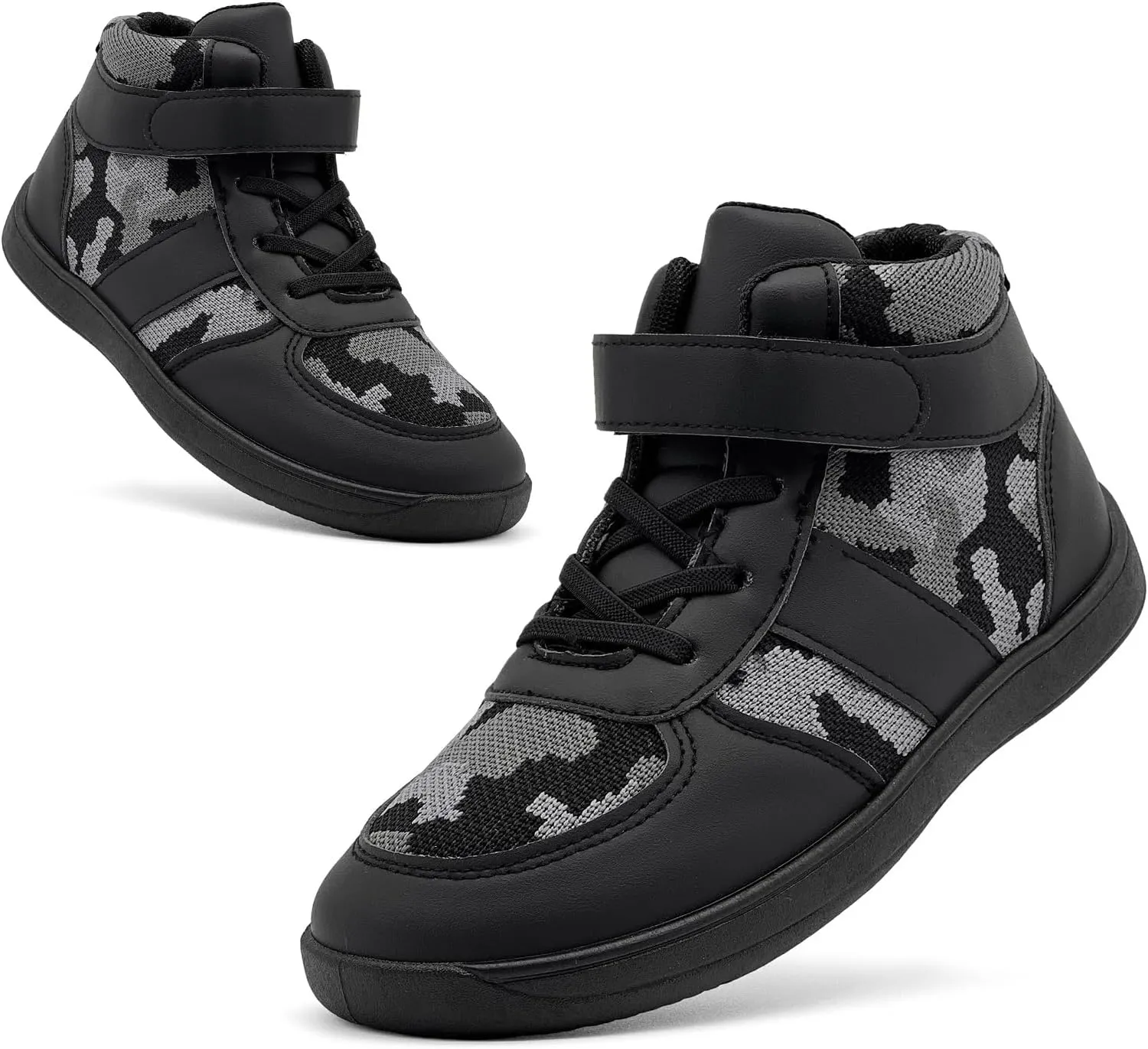 Kids High Top Barefoot Shoes Boys Girls Wrestling Shoes Anti-Skid Adventure Hiking Boots