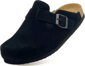 Kids Suede Clogs Boys Girls Sandals Cork Footbed Toddler Slip-on Slippers Indoor Outdoor Cute Sandals Classic Adjustable Buckle