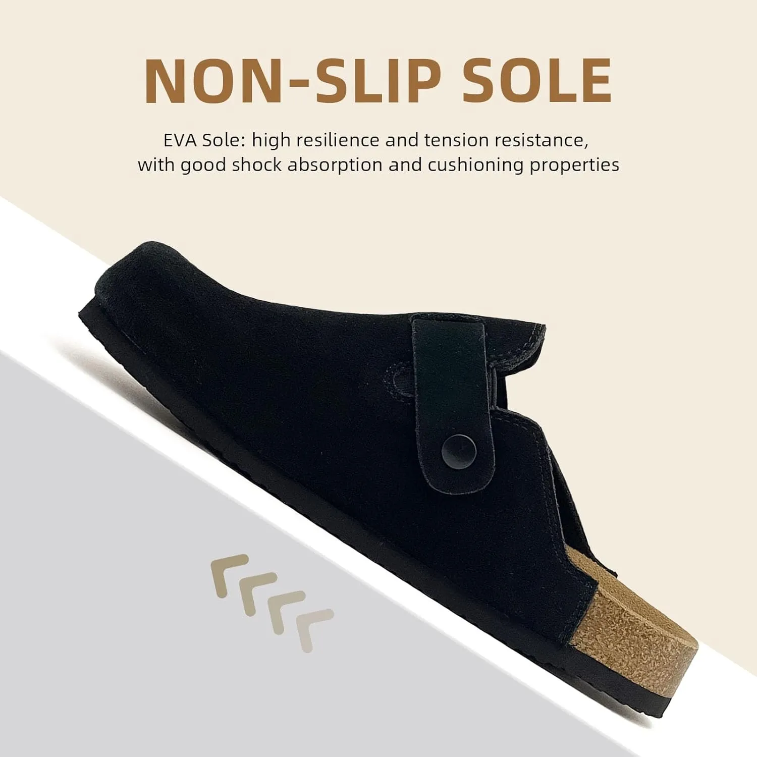 Kids Suede Clogs Boys Girls Sandals Cork Footbed Toddler Slip-on Slippers Indoor Outdoor Cute Sandals Classic Adjustable Buckle