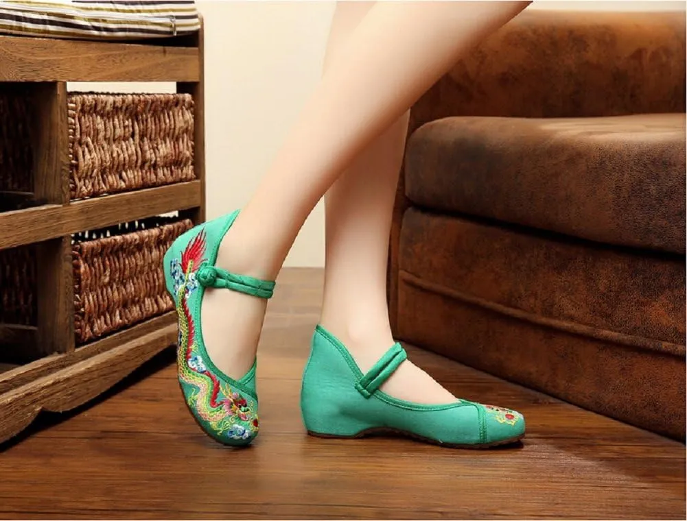 Lazutom Vintage Chinese Style Women Embroidered Shoes Flat Ballet Cotton Loafer