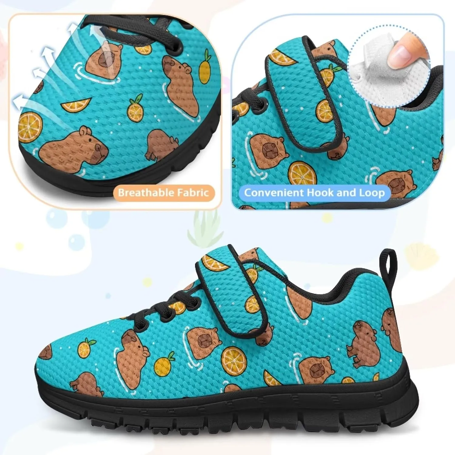 Little Kids Athletic Shoes for Boys Girls Sport Athletic Gym Walking Strap Sneakers Fitness Shoe
